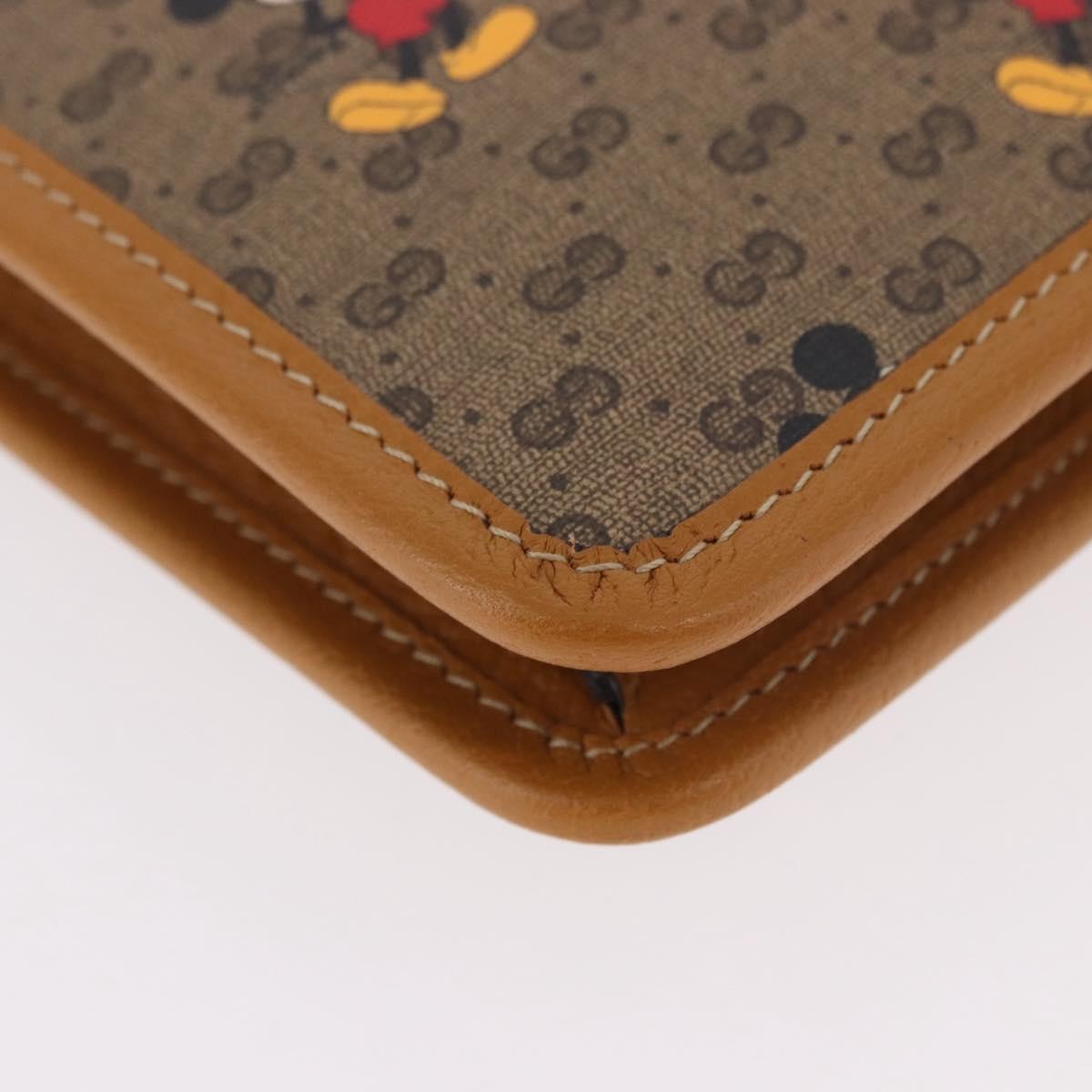 Gucci Disney Mickey Mouse Front Zip Printed Mini Gg Coated Canvas Beige Canvas Clutche & Pouche Bag (Pre-Owned)