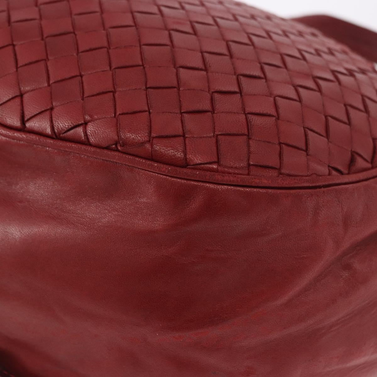 Bottega Veneta Flap Intrecciato Nappa Red Leather Shoulder Bag Bag (Pre-Owned)