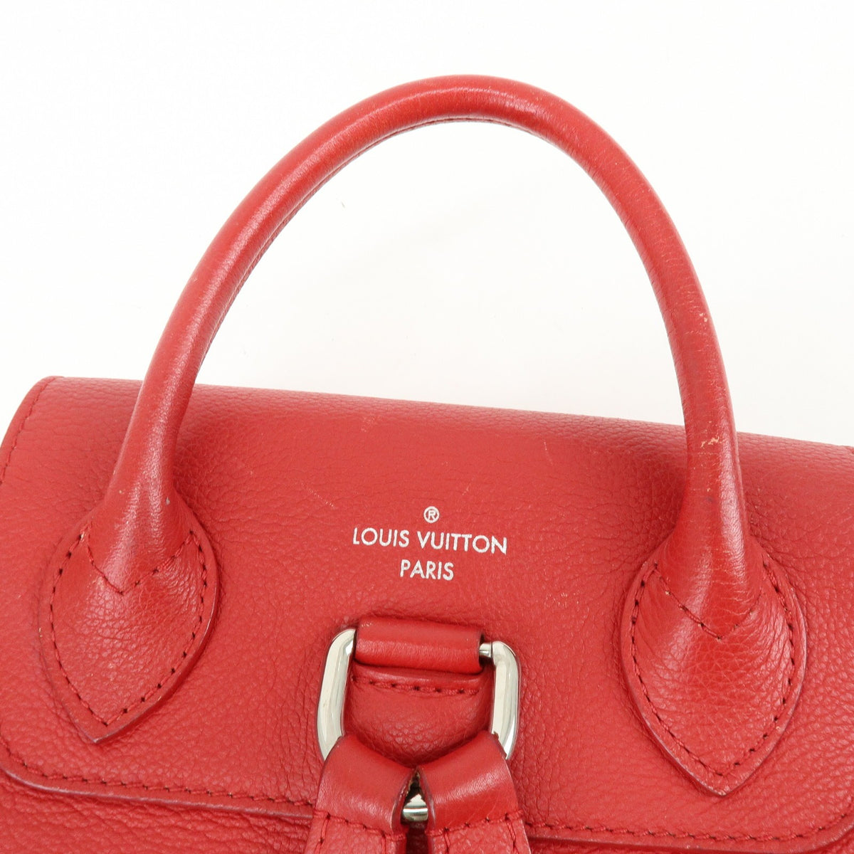 Louis Vuitton Lockme Leather Red Leather Backpack Bag (Pre-Owned)