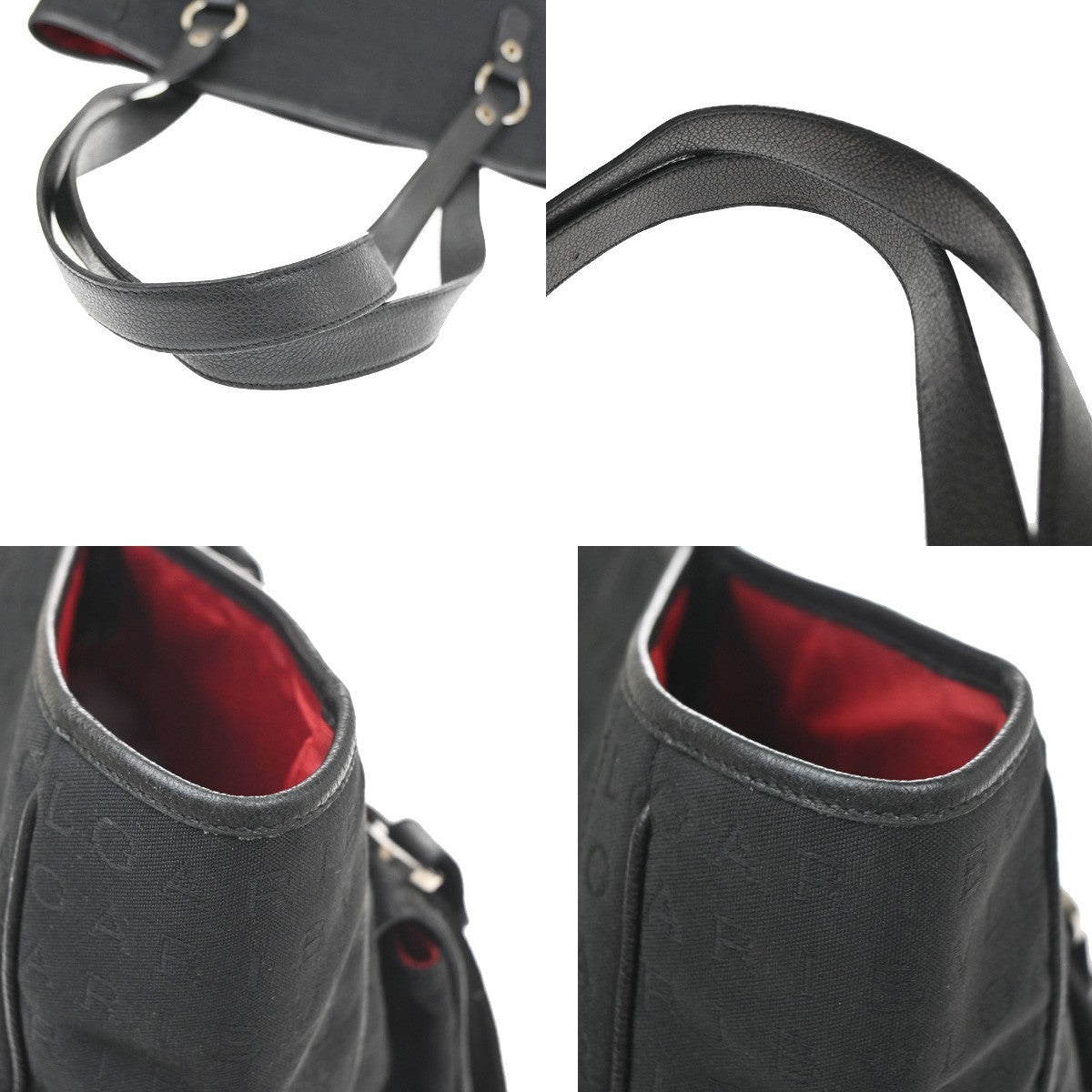 Bvlgari Vintage Canvas Black Canvas Tote Bag Bag (Pre-Owned)