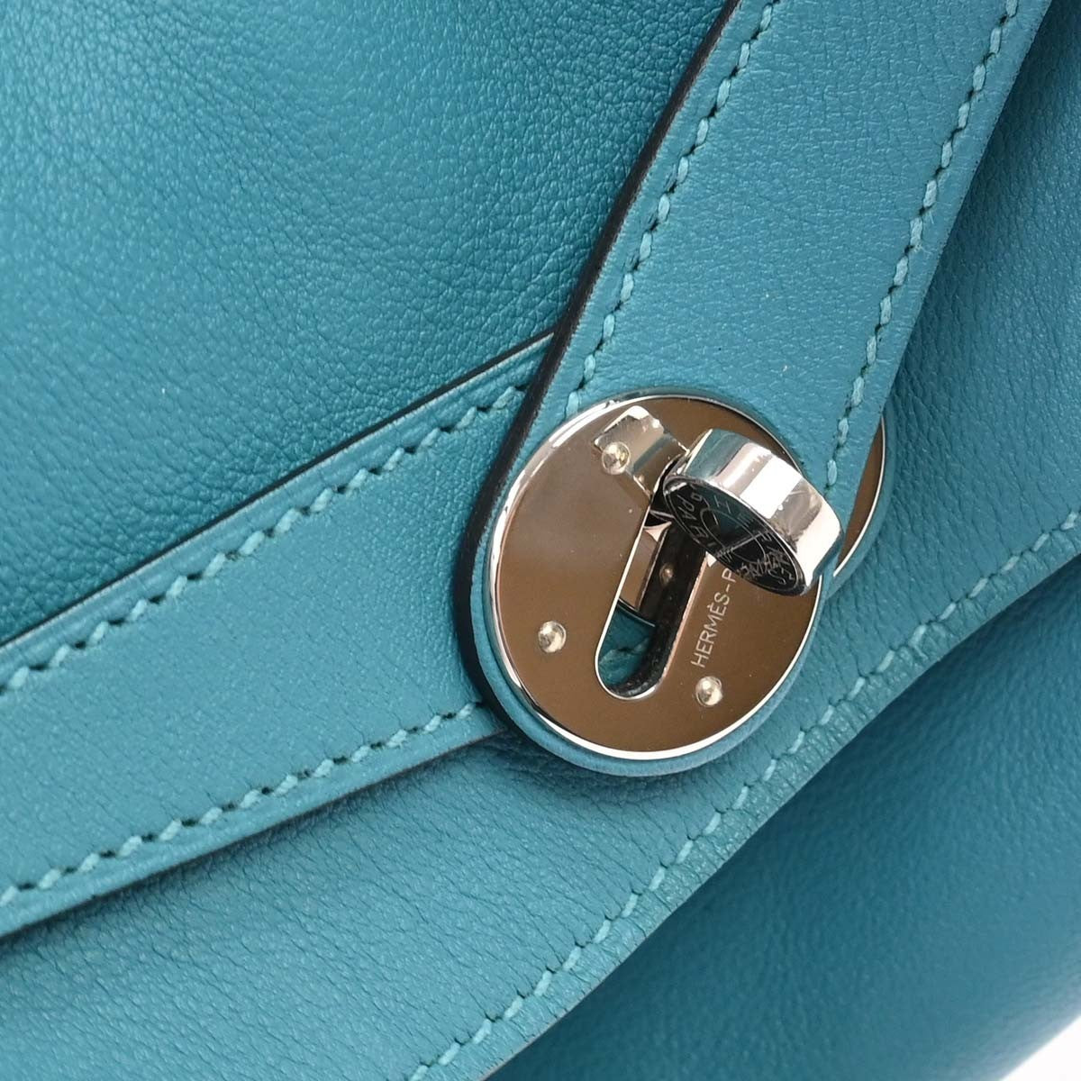 Hermes Lindy Swift Turquoise Leather Shoulder Bag Bag (Pre-Owned)