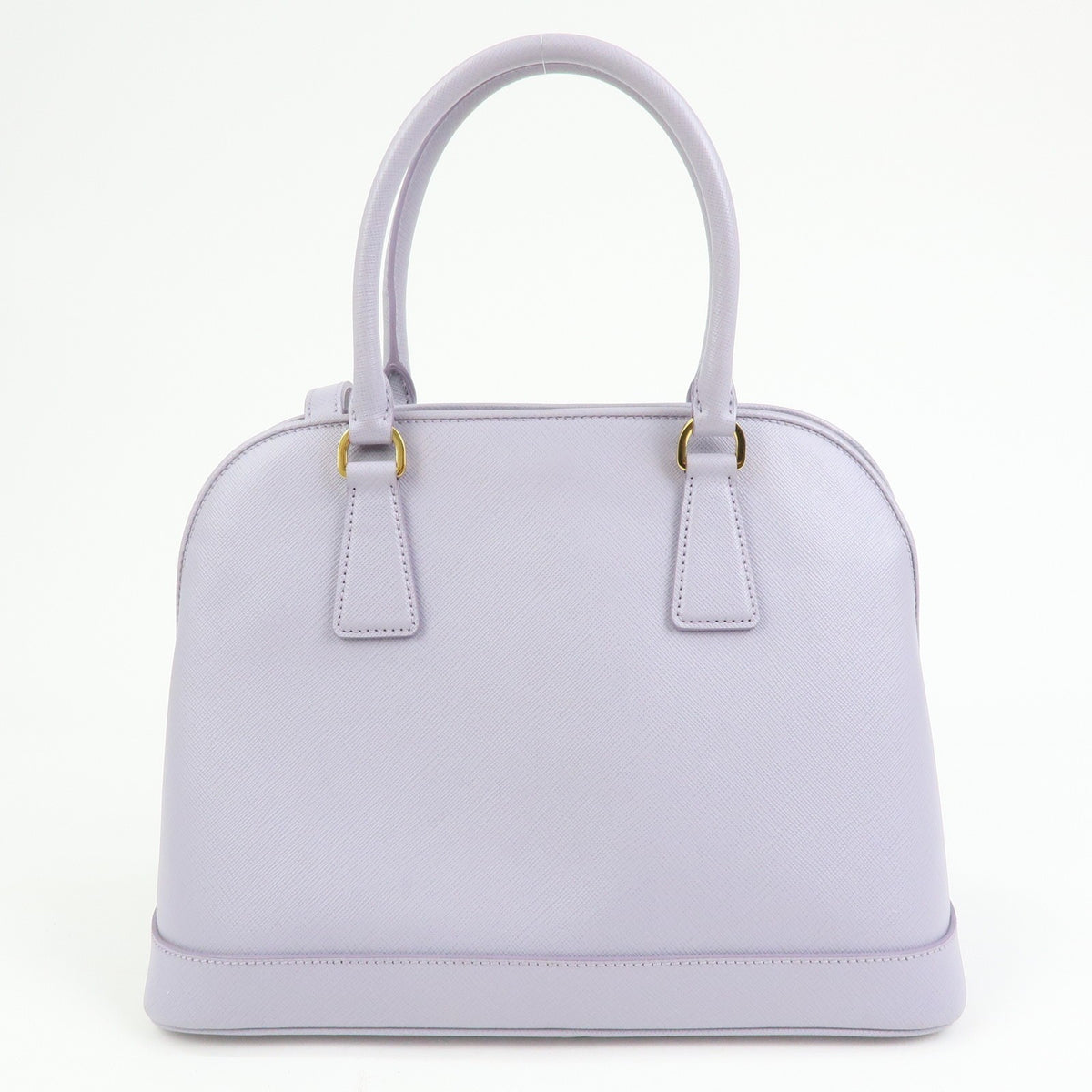 Prada Open Promenade Saffiano Leather Purple Leather Handbag (Pre-Owned)