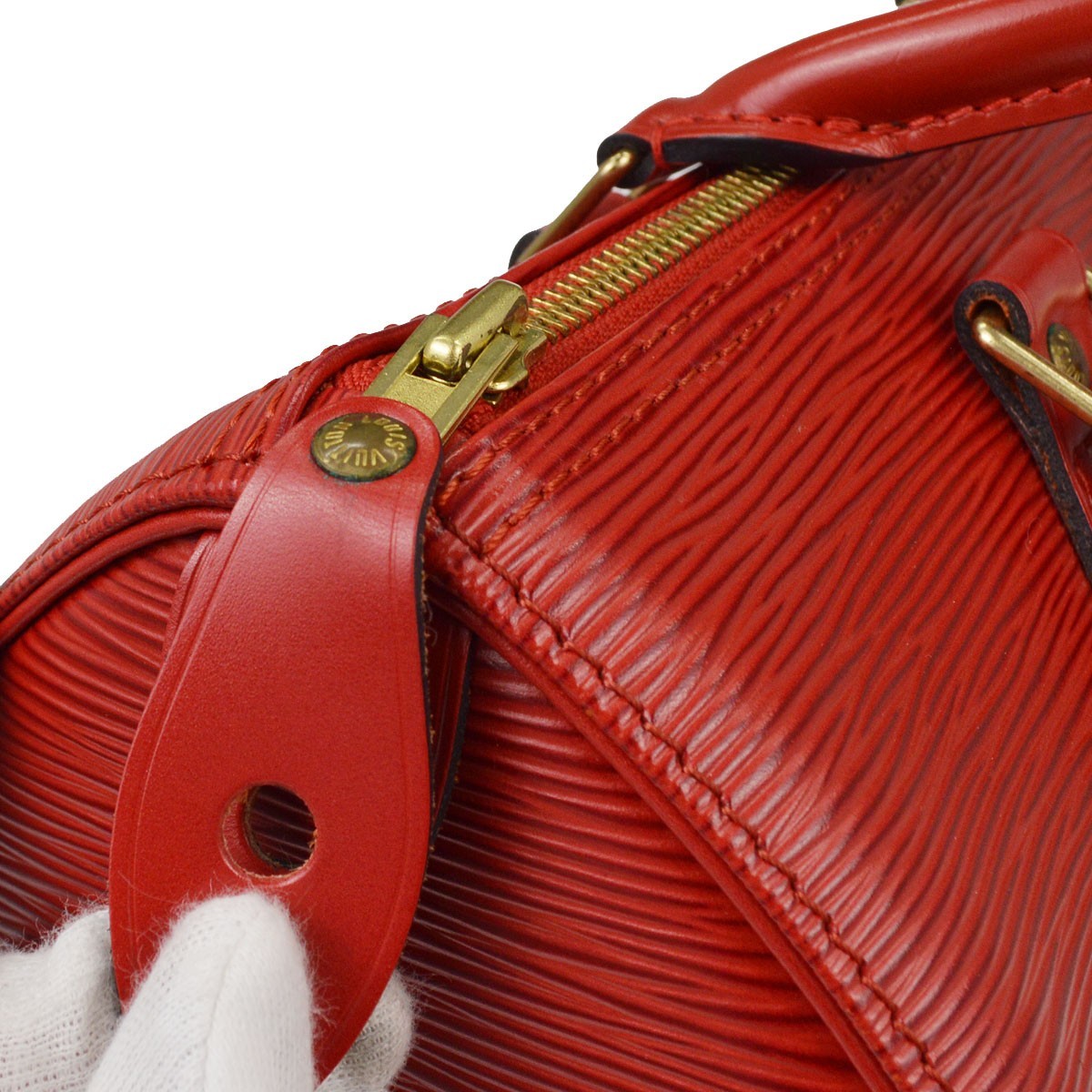 Louis Vuitton Speedy Epi Leather Red Leather Handbag (Pre-Owned)