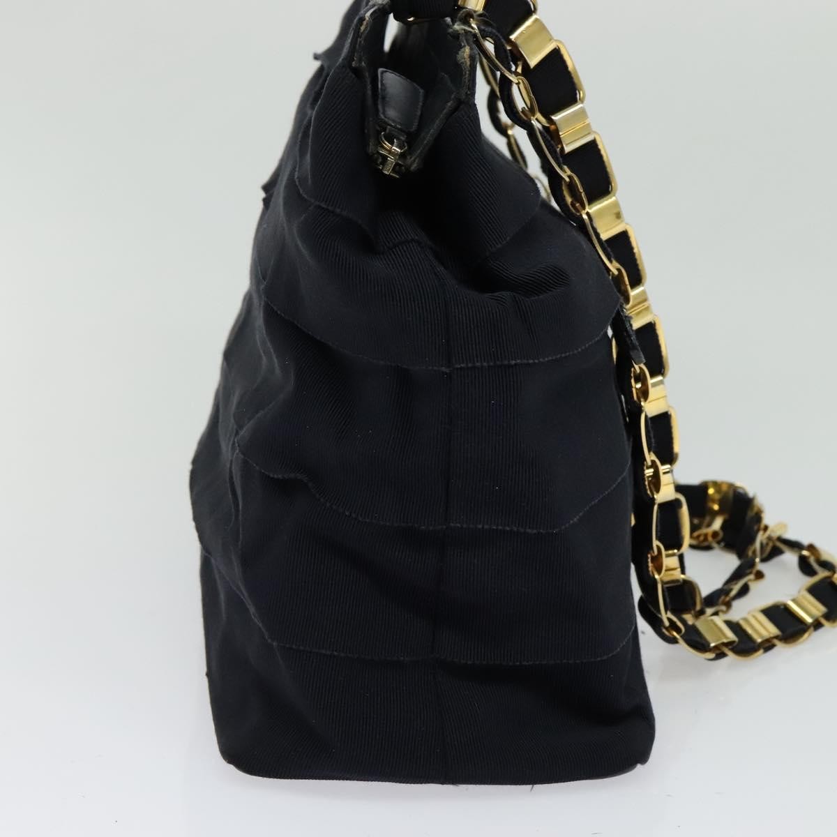 Salvatore Ferragamo Vala Canvas Navy Canvas Shoulder Bag Bag (Pre-Owned)