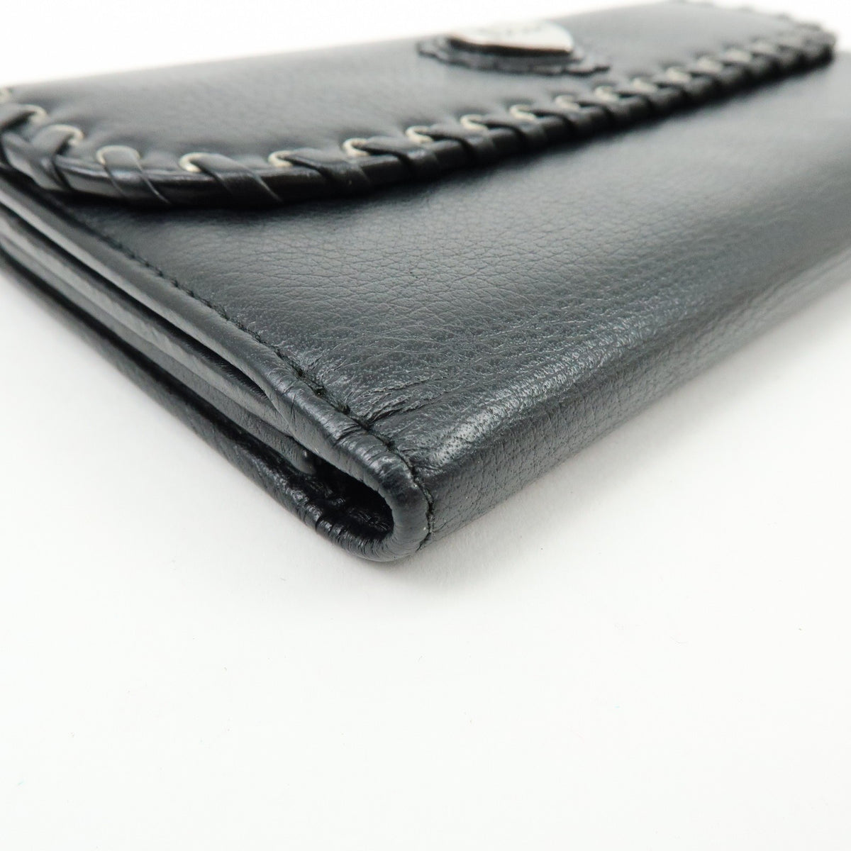 Christian Dior Trotter / Heart Motif Wallet Leather Black Leather Wallets Accessory (Pre-Owned)