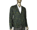 Gucci Men's Floral Blazer Green Cotton Two Button Jacket