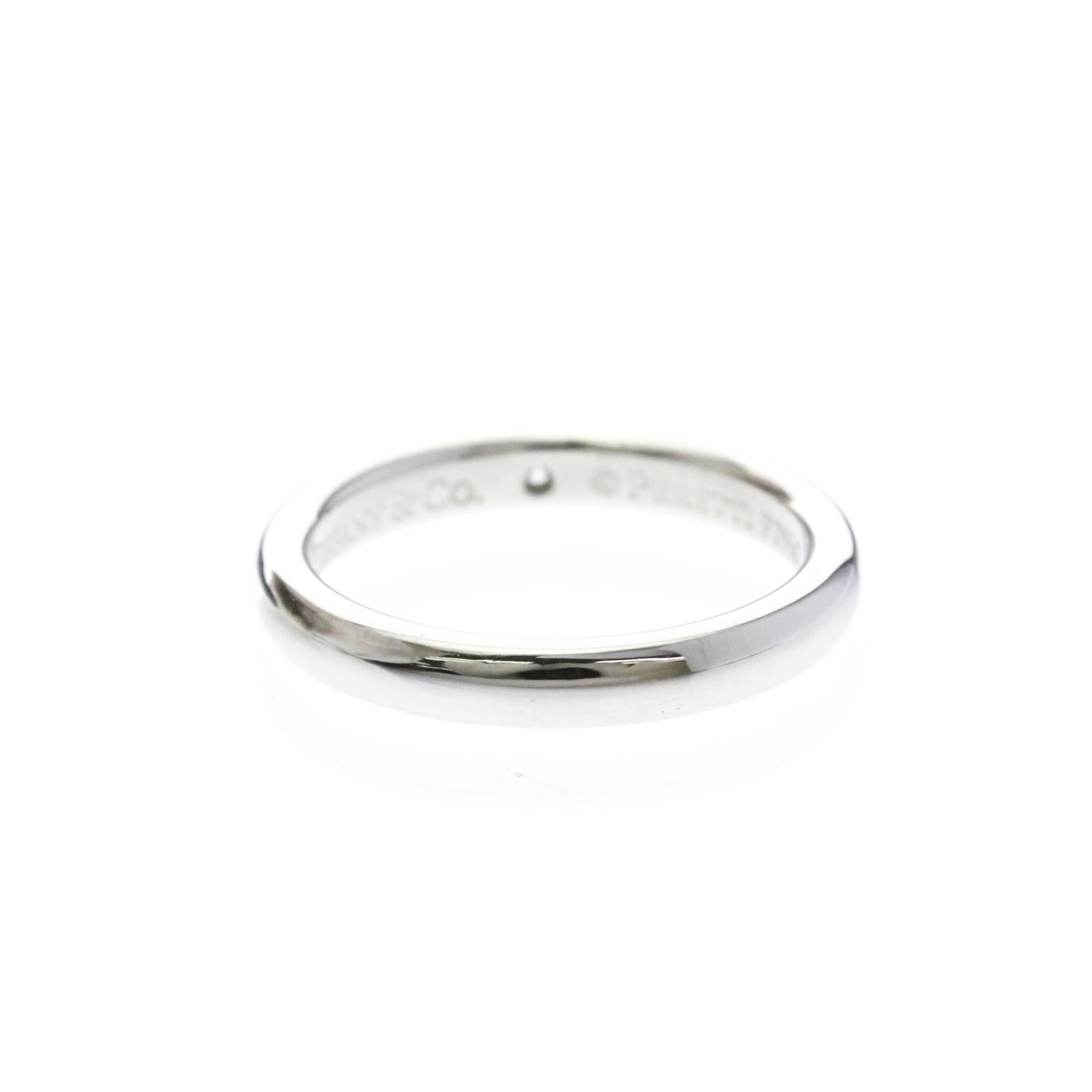 Tiffany & Co. Elsa Peretti 1 Diamond Stacking Band 950 Platinum With Diamond Silver Platinum Ring Jewelry (Pre-Owned)