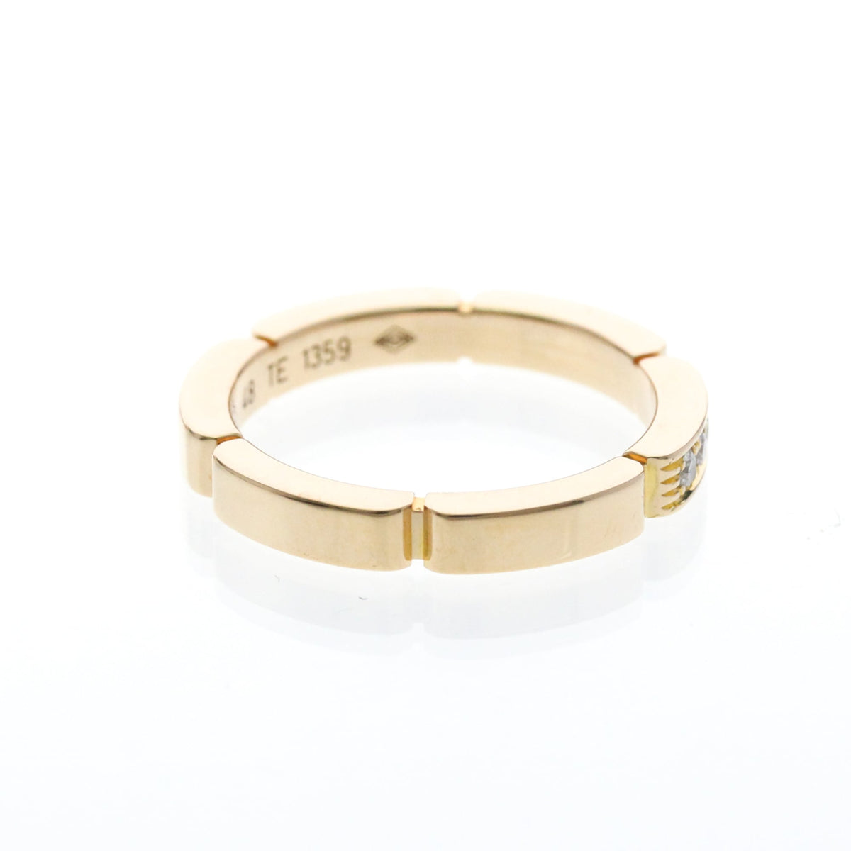 Cartier Maillon Panthere Band 18K Rose Gold With 4 Diamonds Gold Rose_Gold Ring Jewelry (Pre-Owned)