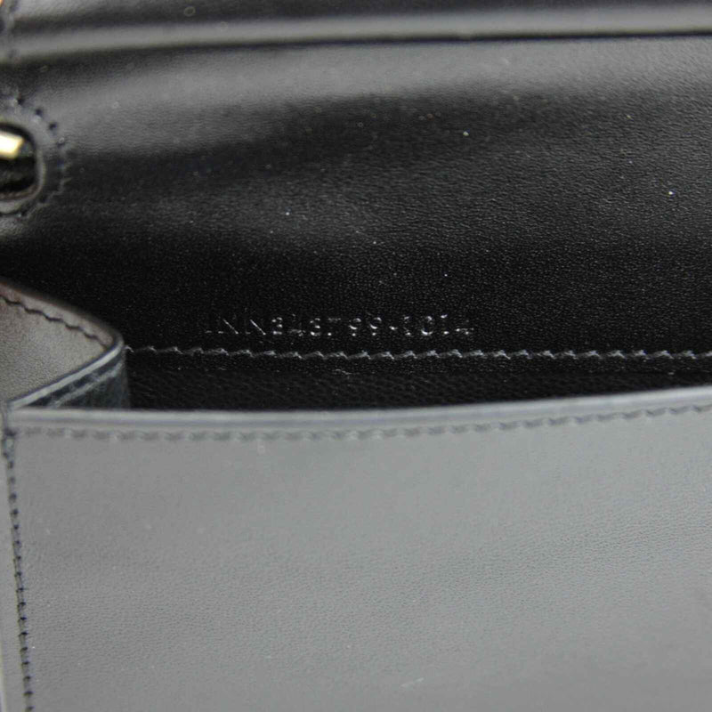 Saint Laurent YSL Men's Black/Brown Leather Zip Around Wallet