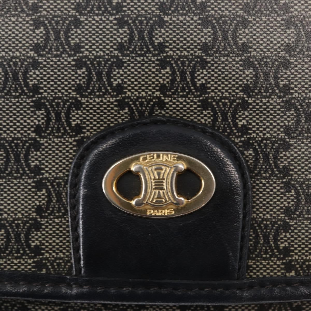 Celine Vintage Macadam Canvas And Leather Black Canvas Shoulder Bag Bag (Pre-Owned)