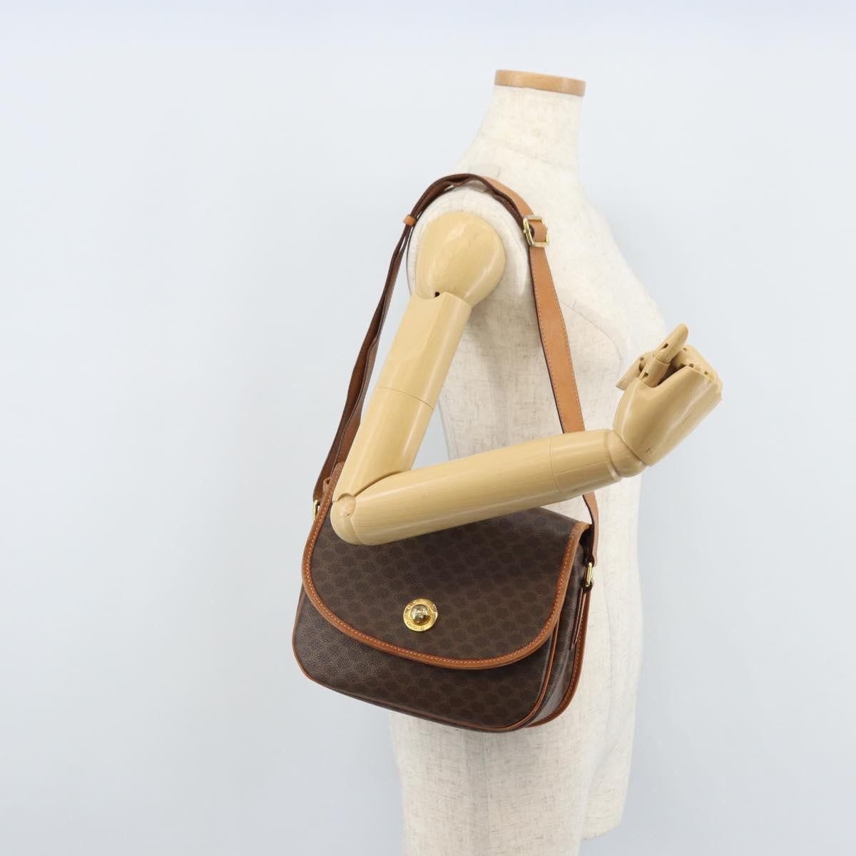 Celine Vintage Macadam Canvas Brown Canvas Backpack Bag (Pre-Owned)