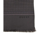 Gucci Unisex Brown Green Silk With Flower Print Twill Scarf 344163 3268
