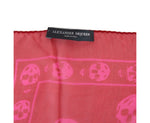 Alexander McQueen Women's Pink / Red Silk Chiffon Skull Print Scarf 345016 6572