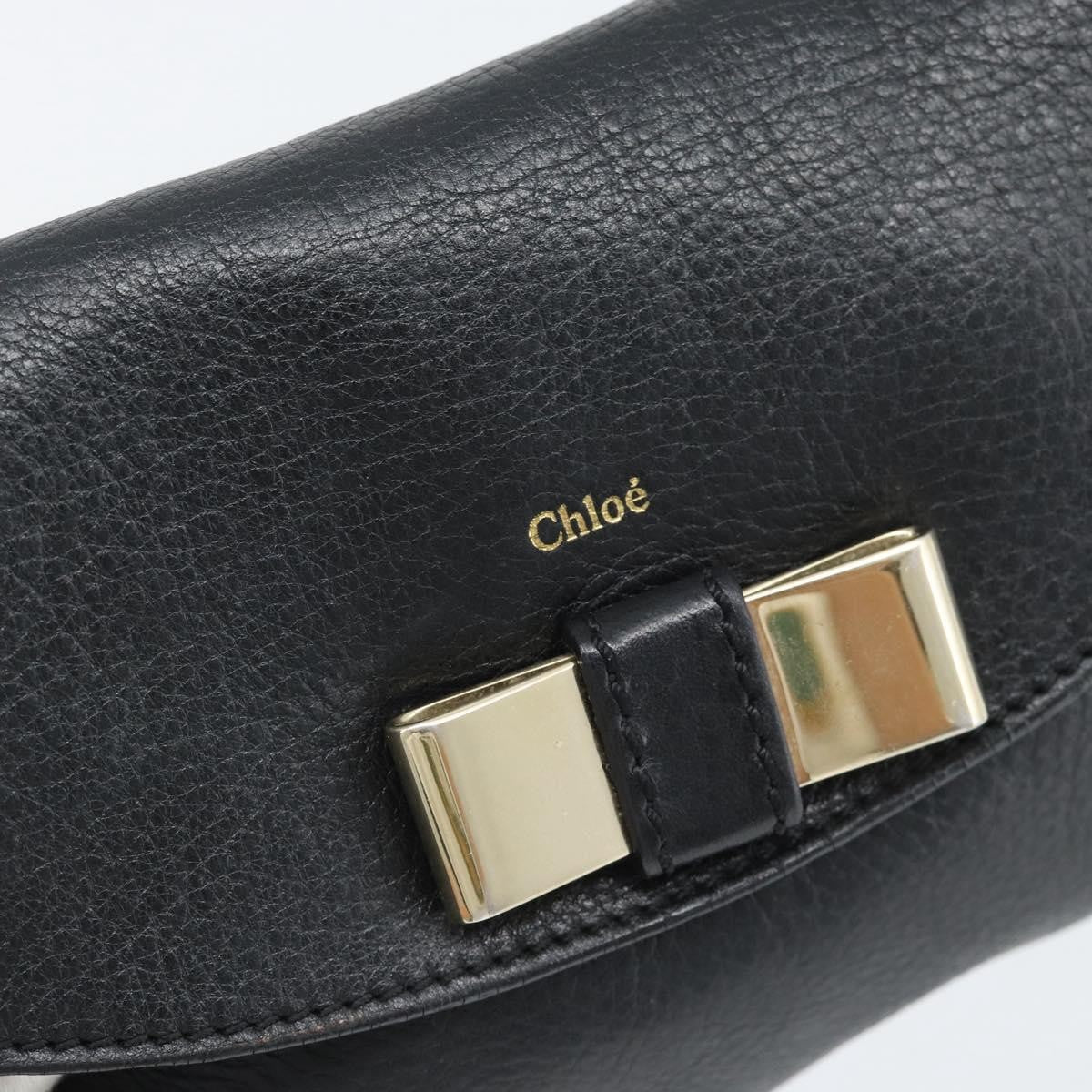 Chloe Lily Leather Black Leather Shoulder Bag Bag (Pre-Owned)