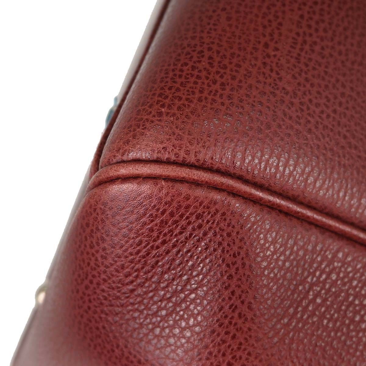 Hermes Paris-Bombay Vache Liegee Burgundy Leather Handbag (Pre-Owned)
