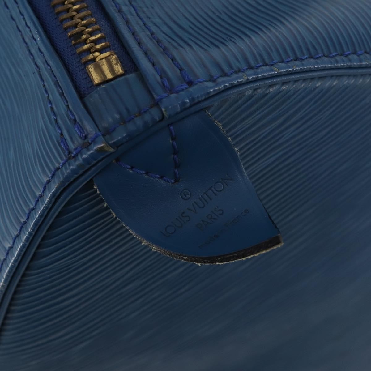 Louis Vuitton Keepall Bag Epi Leather Blue Leather Travel Bag Bag (Pre-Owned)
