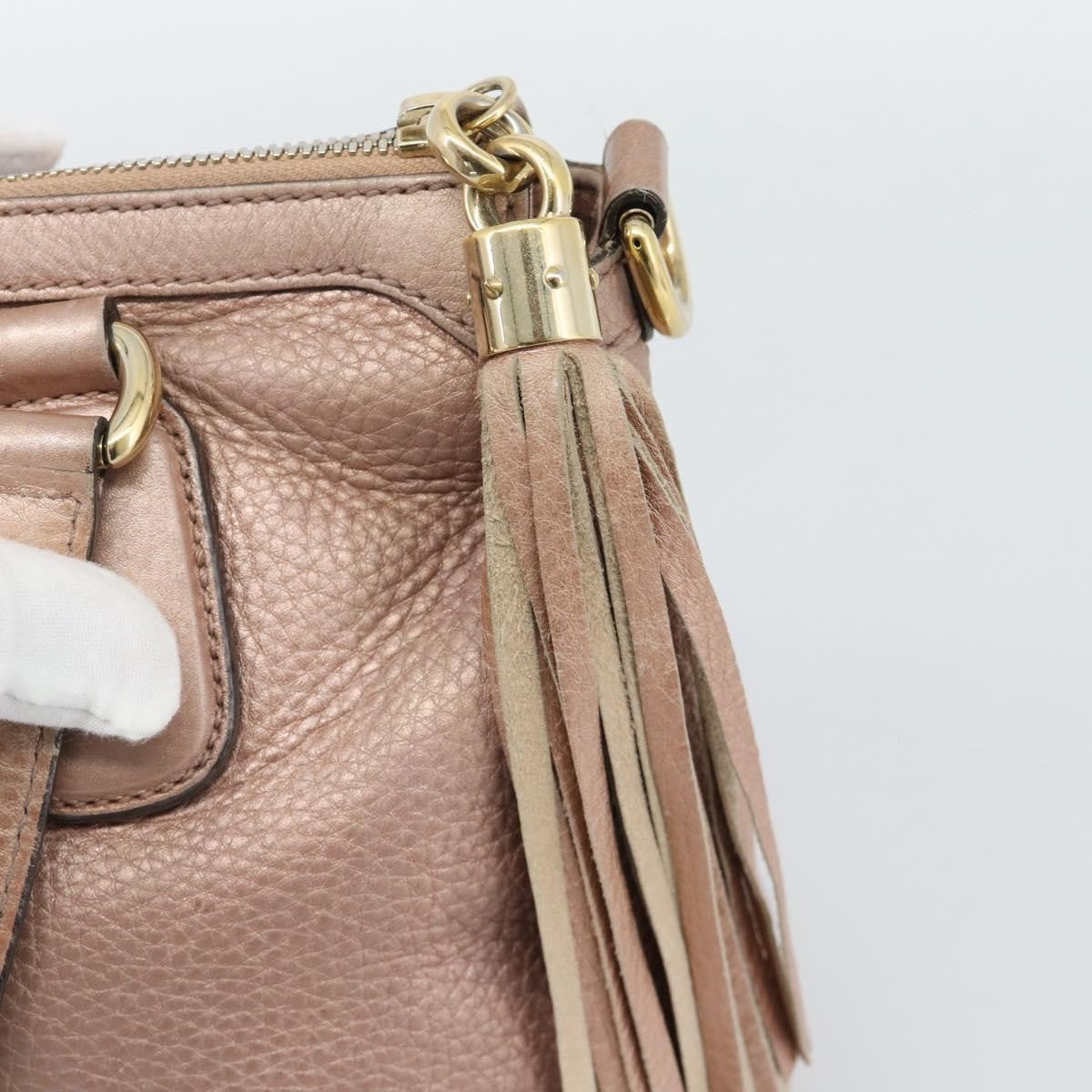 Gucci Soho Convertible Top Handle Leather Pink Leather Handbag (Pre-Owned)