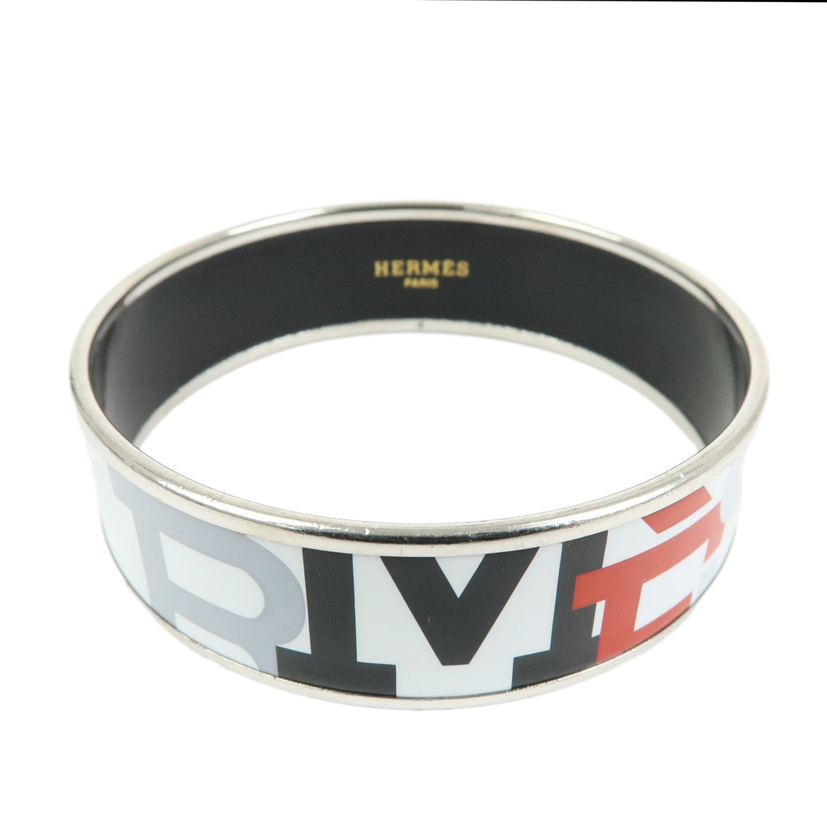 Hermes Bangle Printed Enamel Multicolour Metal Bracelet Jewelry (Pre-Owned)