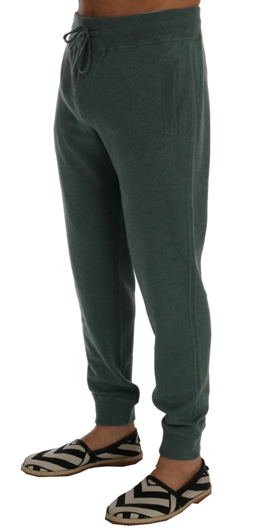 Dolce & Gabbana Elegant Green Cashmere Sport Men's Pants