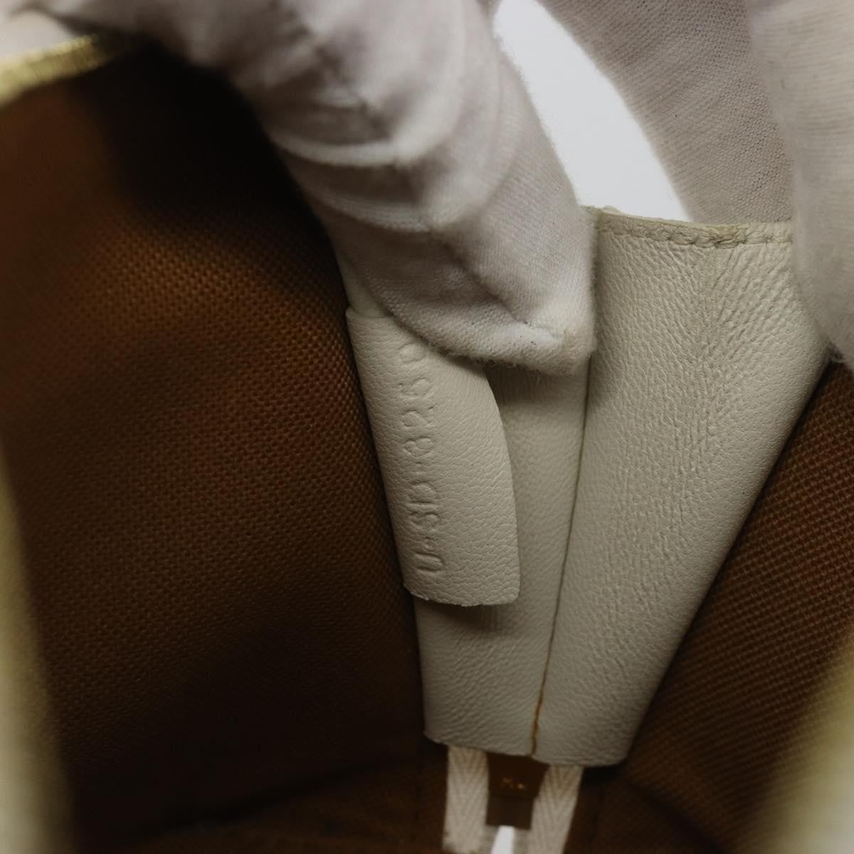 Celine Zip Around Chain Clutch Triomphe Coated Canvas Brown Canvas Clutche & Pouche Bag (Pre-Owned)
