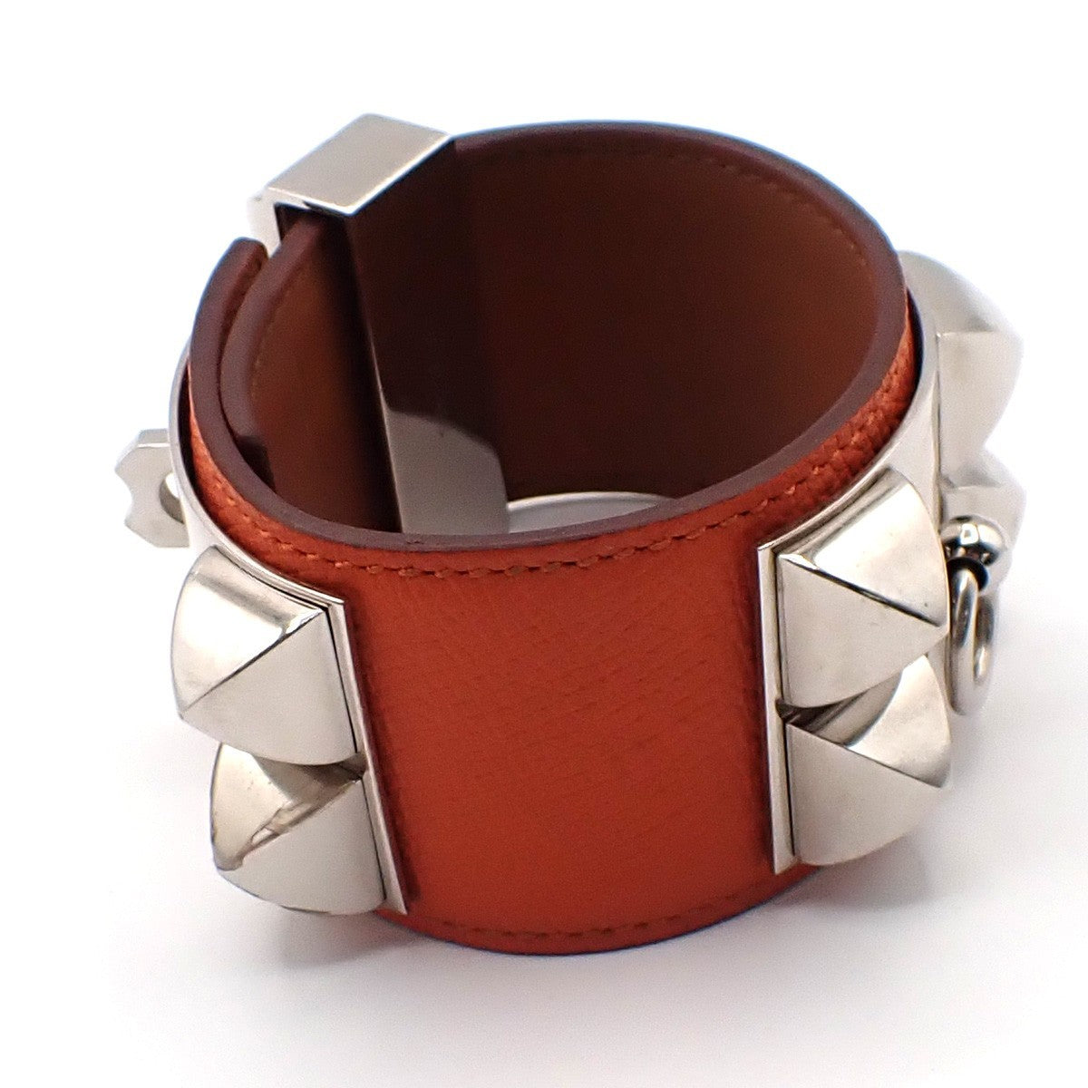 Hermes Collier De Chien Leather Orange Leather Bracelet Jewelry (Pre-Owned)