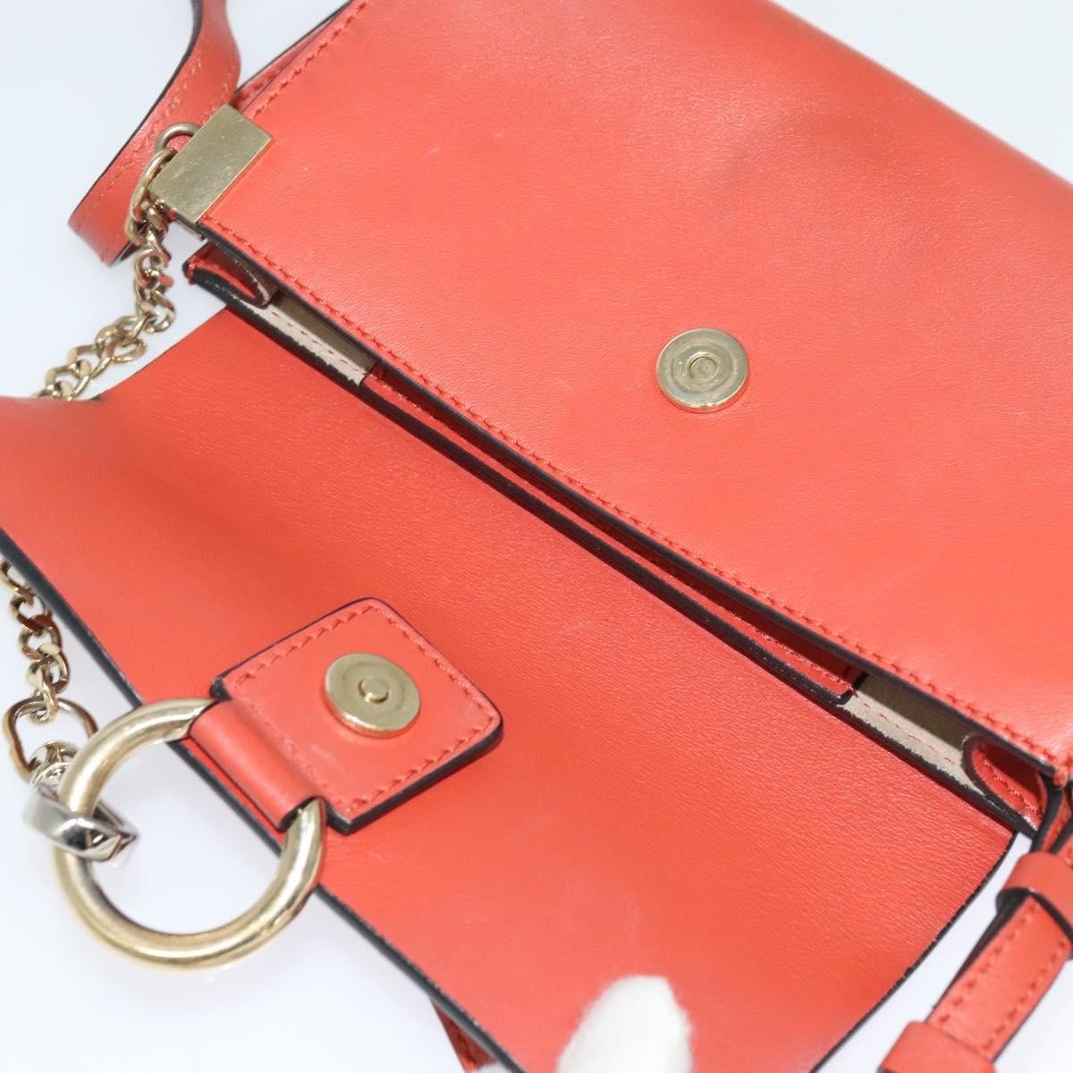 Chloe Faye Leather And Suede Red Leather Shoulder Bag Bag (Pre-Owned)