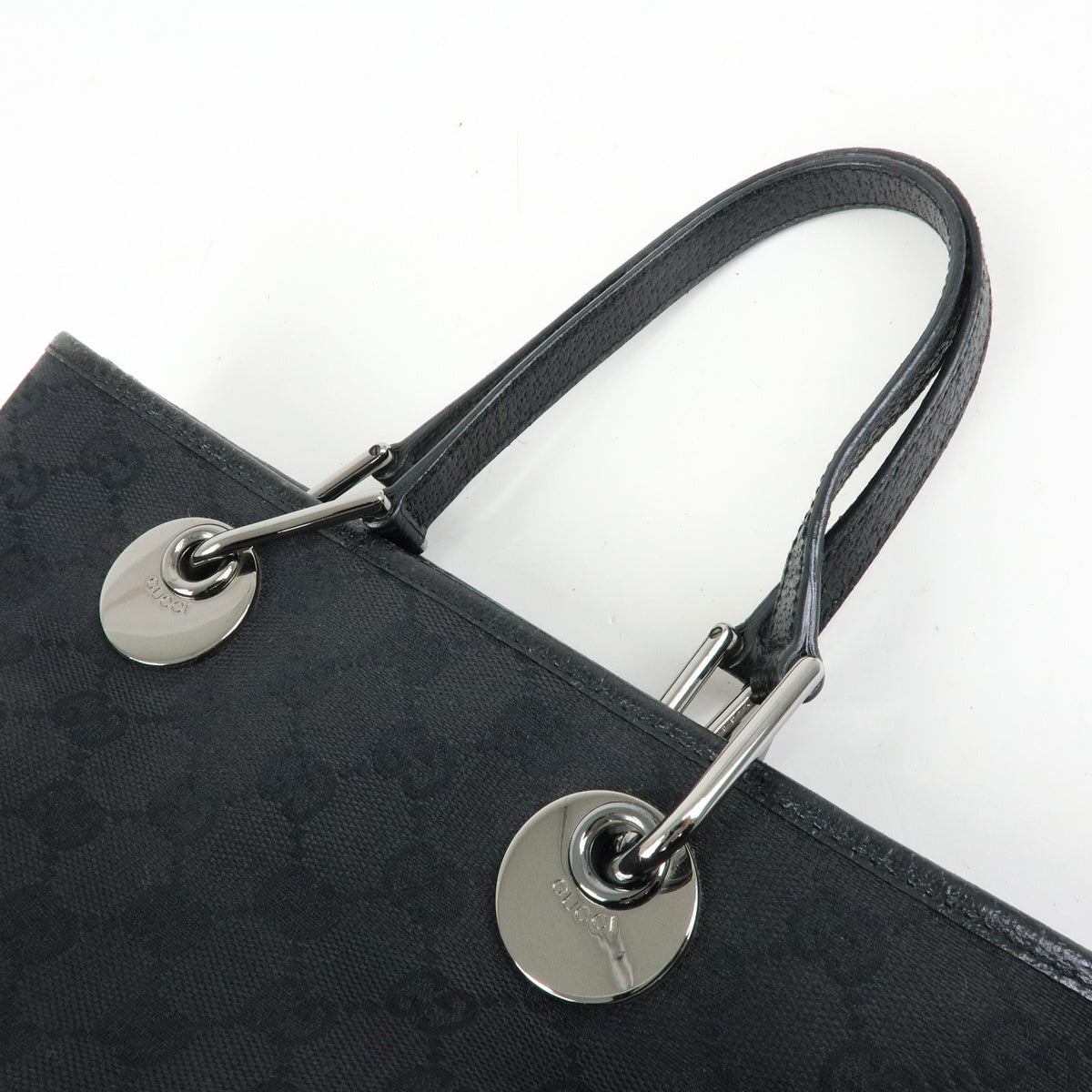 Gucci Eclipse Gg Canvas Black Canvas Tote Bag Bag (Pre-Owned)
