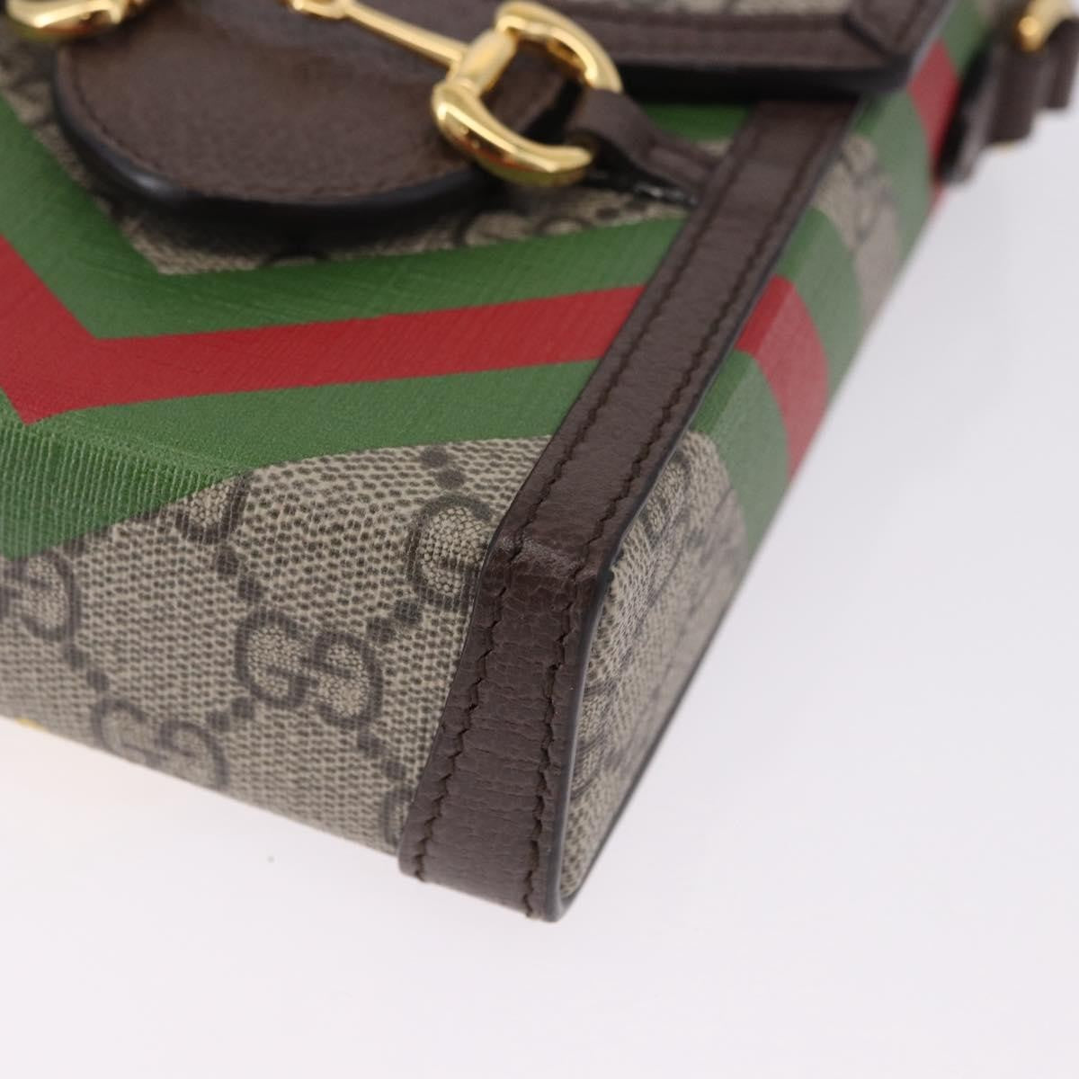Gucci Horsebit 1955 Printed Gg Coated Canvas Beige Canvas Crossbody Bag Bag (Pre-Owned)