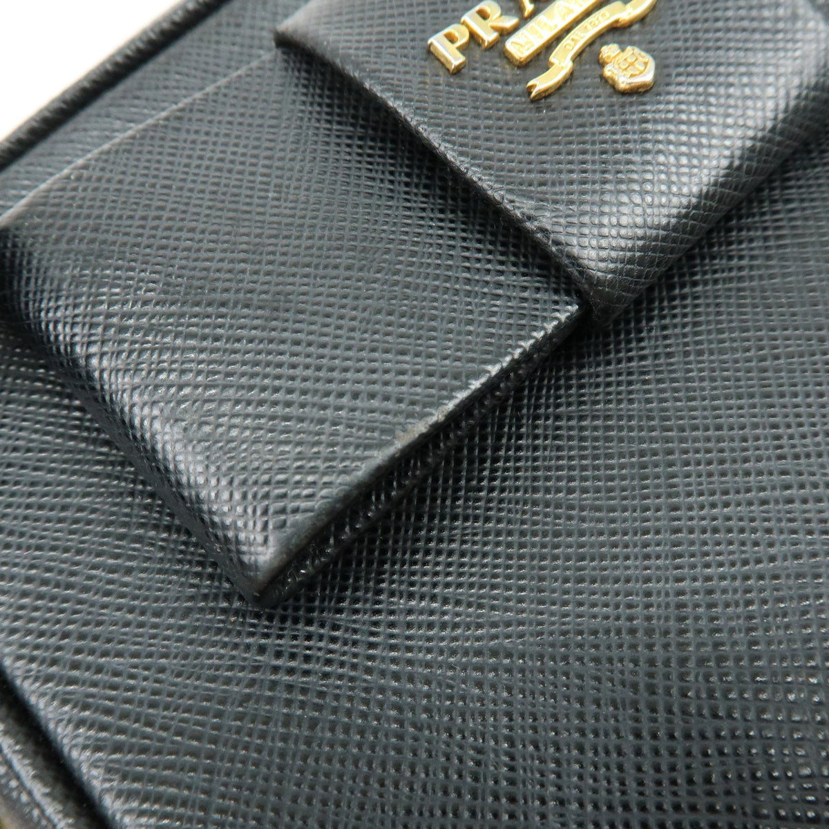 Prada Bow Camera Saffiano Leather Black Leather Crossbody Bag Bag (Pre-Owned)