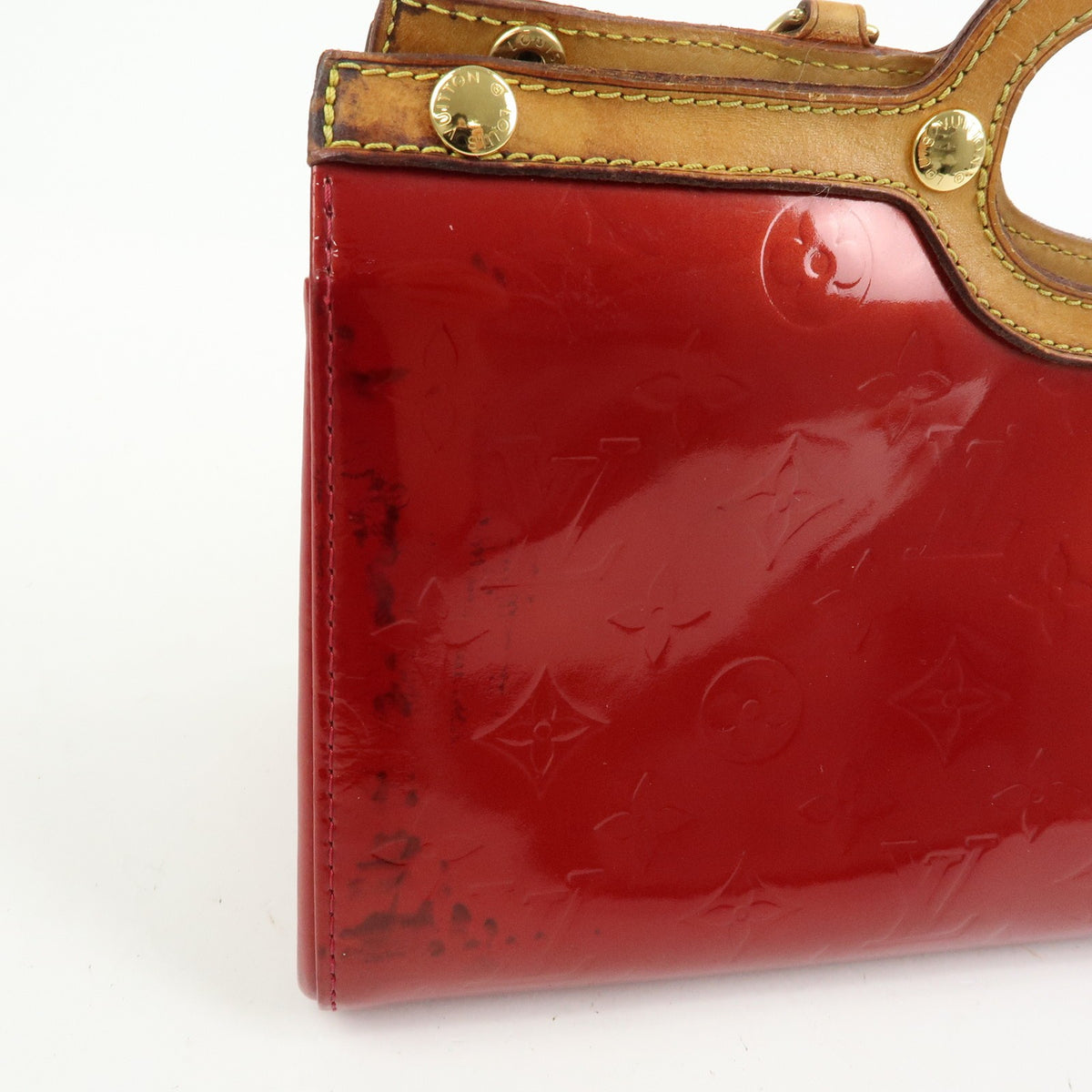Louis Vuitton Roxbury Drive Monogram Vernis Red Patent_Leather Handbag (Pre-Owned)
