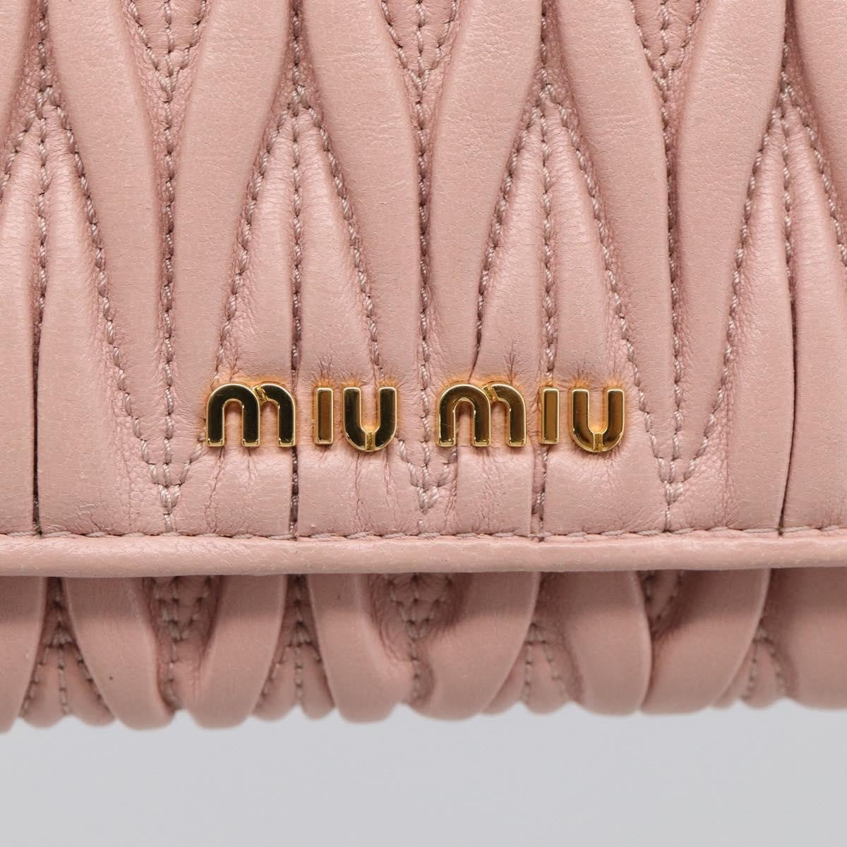 Miu Miu Matelasse Leather Pink Leather Wallets Accessory (Pre-Owned)