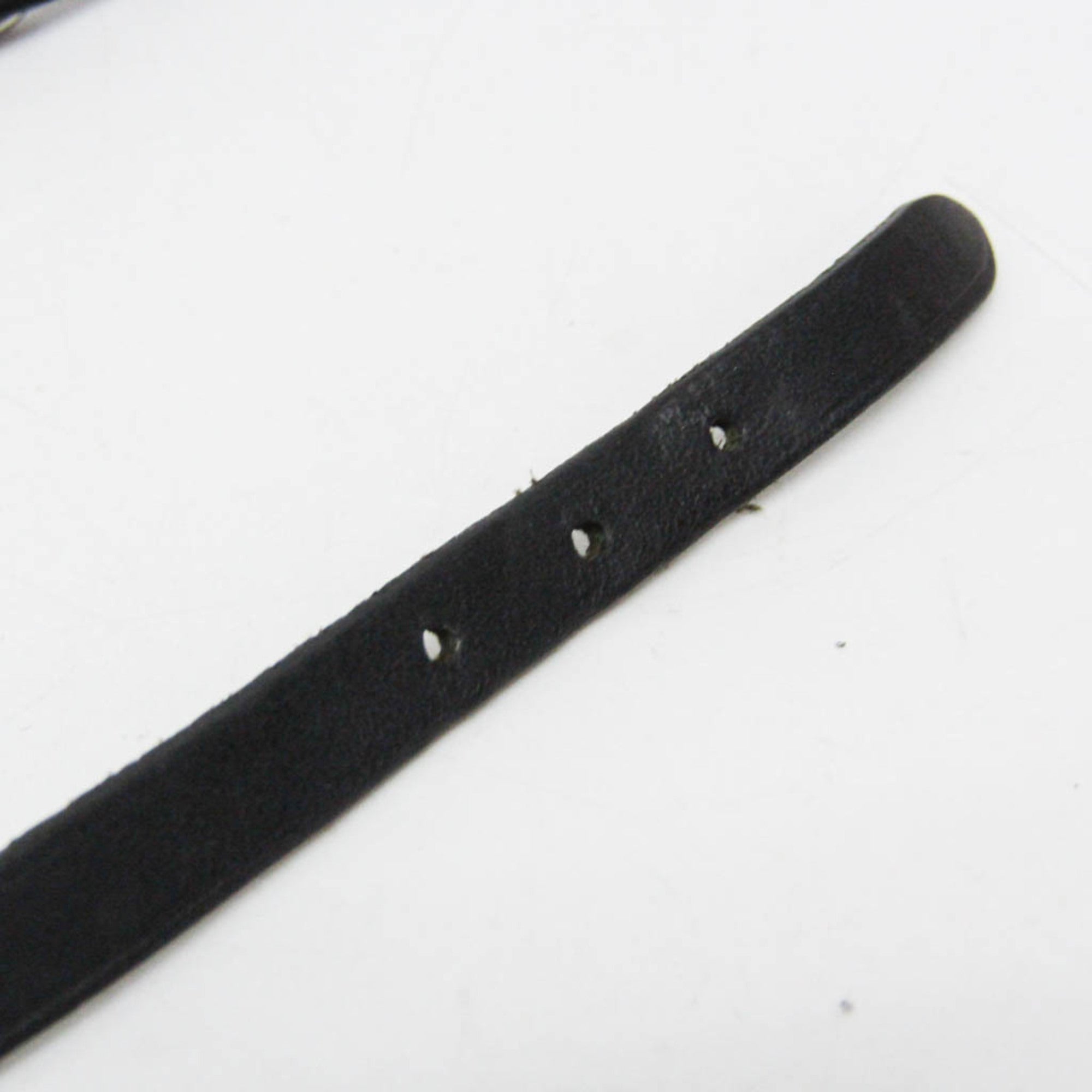 Hermes Buckle Double Tour Leather Black Leather Bracelet Jewelry (Pre-Owned)