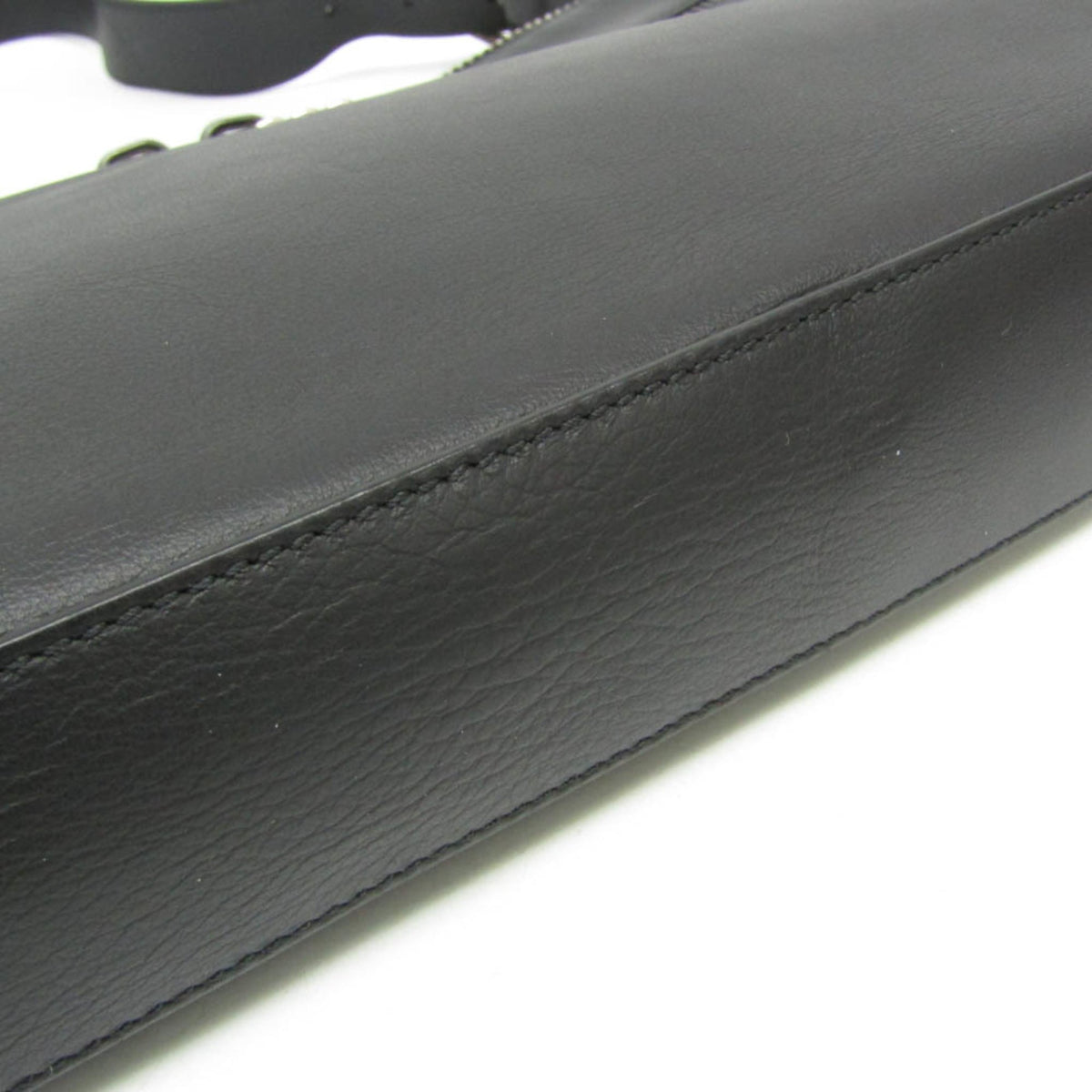 Fendi Convertible Document Holder Leather Black Leather Briefcase Bag (Pre-Owned)