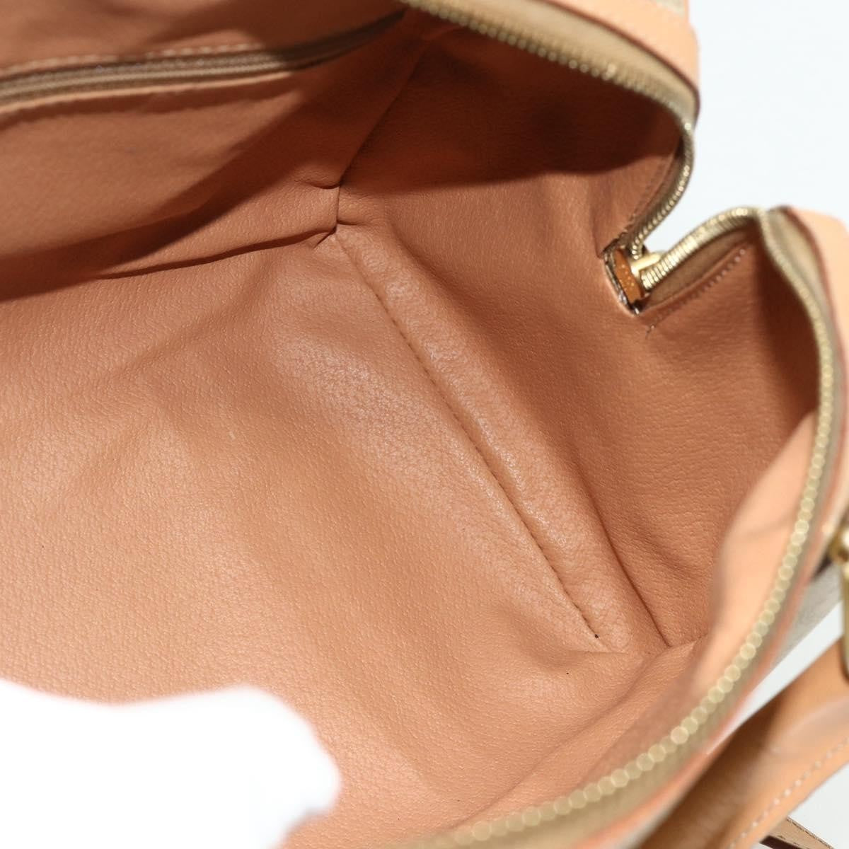 Celine Boston Triomphe Coated Canvas Beige Pvc Handbag (Pre-Owned)