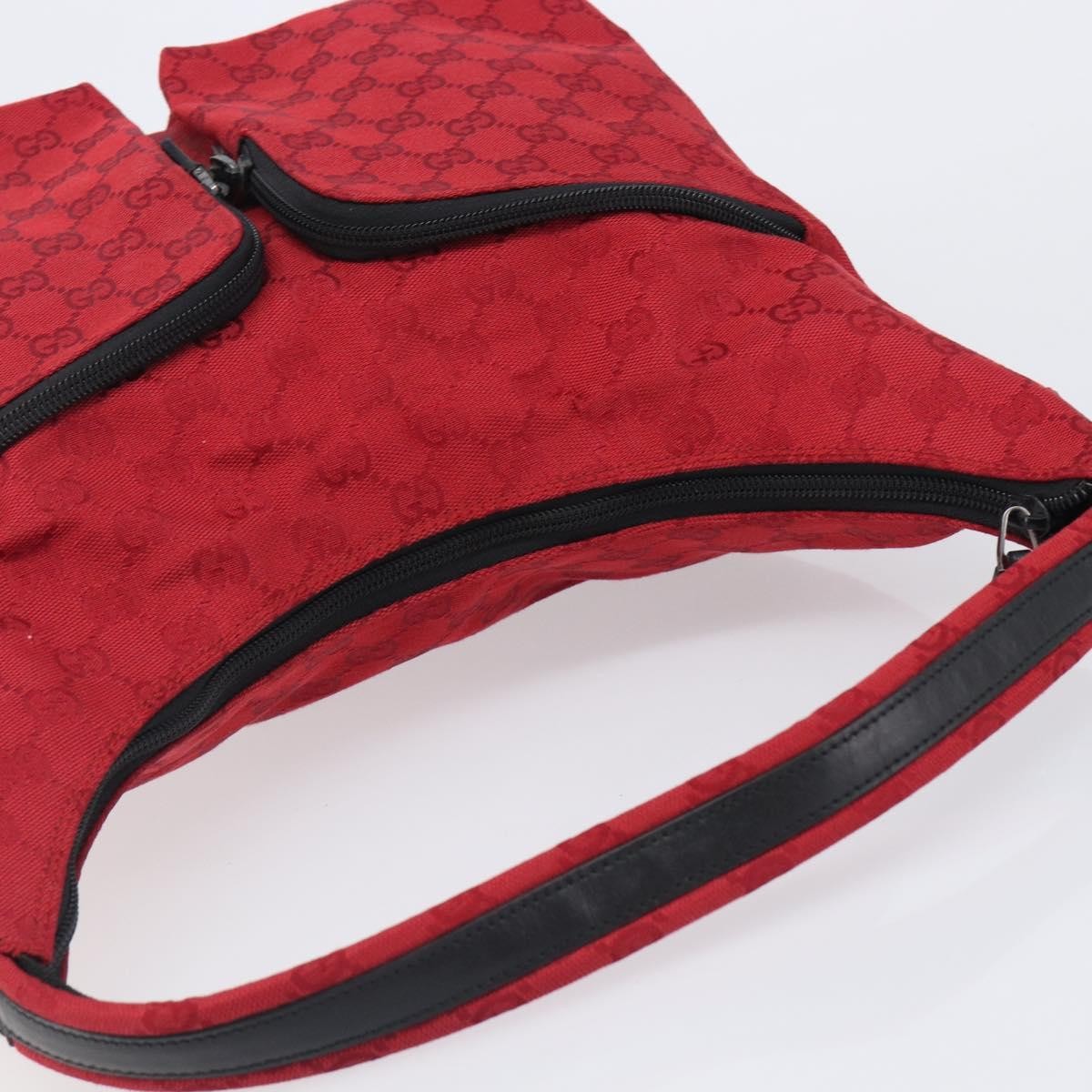 Gucci Double Pocket Zip Hobo Gg Canvas Red Canvas Shoulder Bag Bag (Pre-Owned)