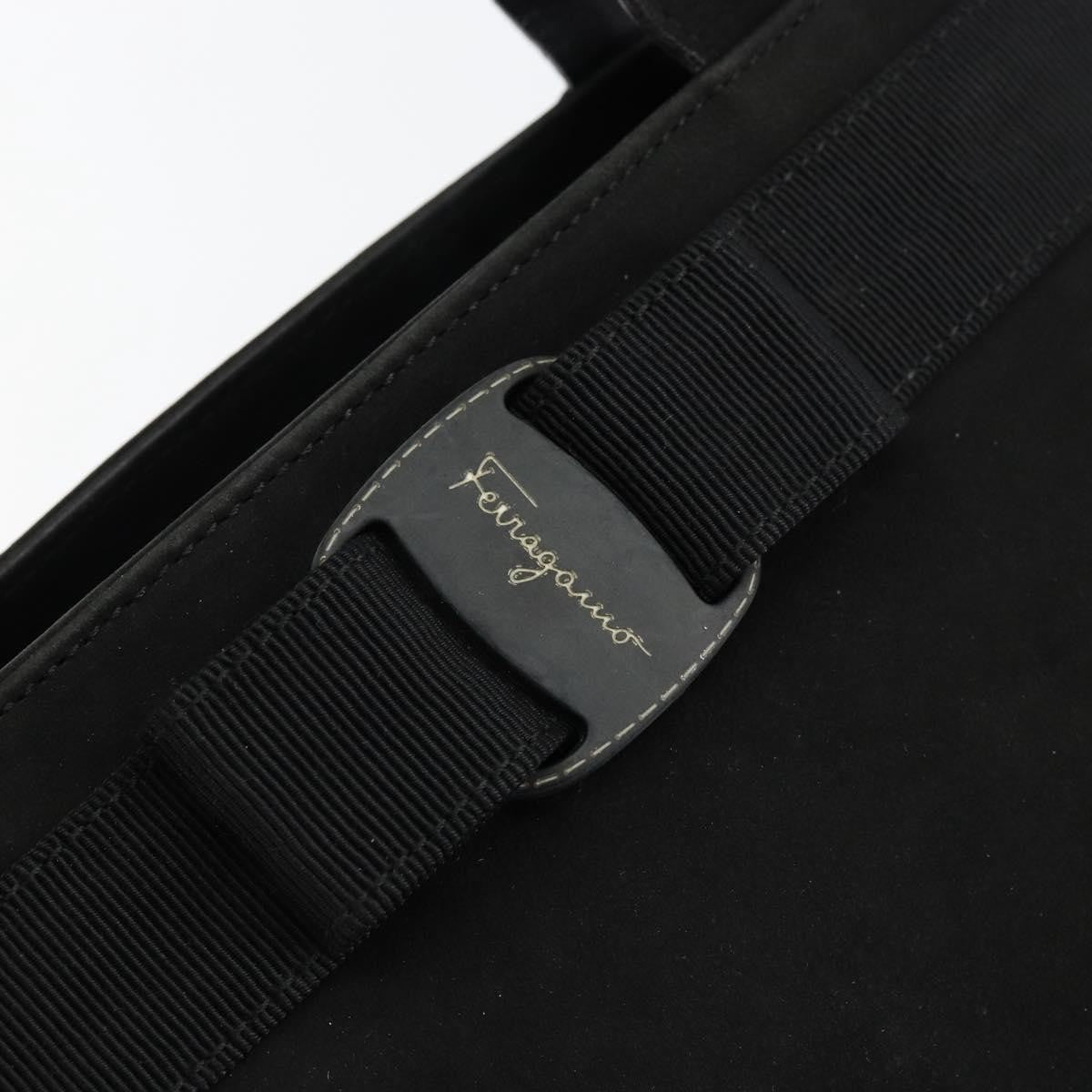 Salvatore Ferragamo Vala Suede Black Suede Handbag (Pre-Owned)