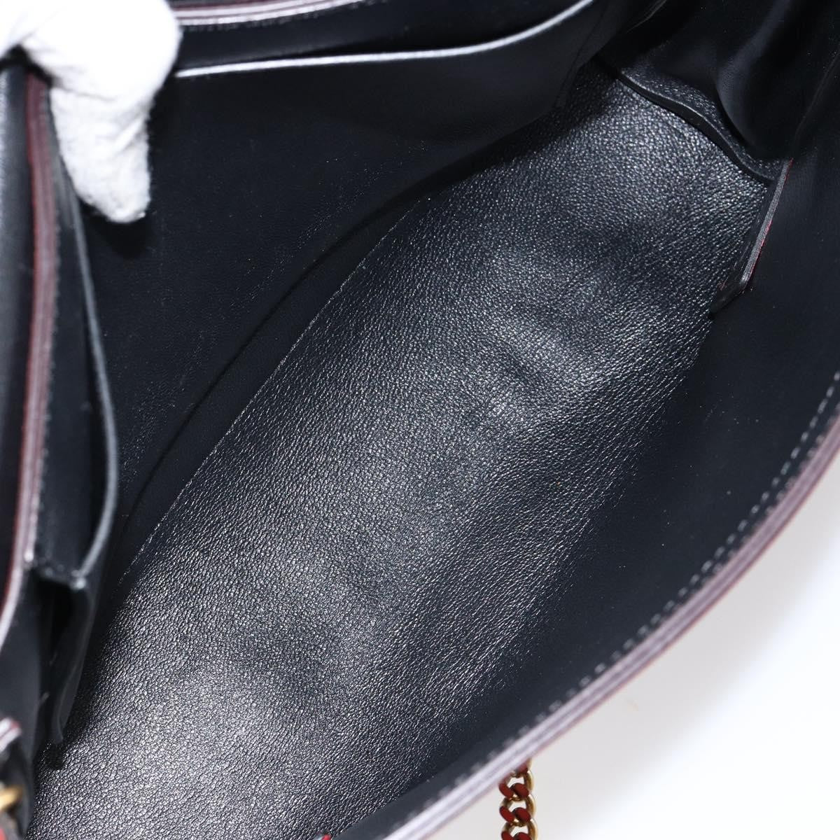 Chloe Elle Chain Clutch Leather Red Leather Bag (Pre-Owned)