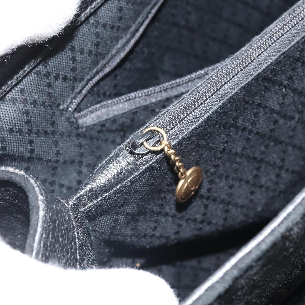 Gucci Bamboo Suede Black Suede Tote Bag Bag (Pre-Owned)
