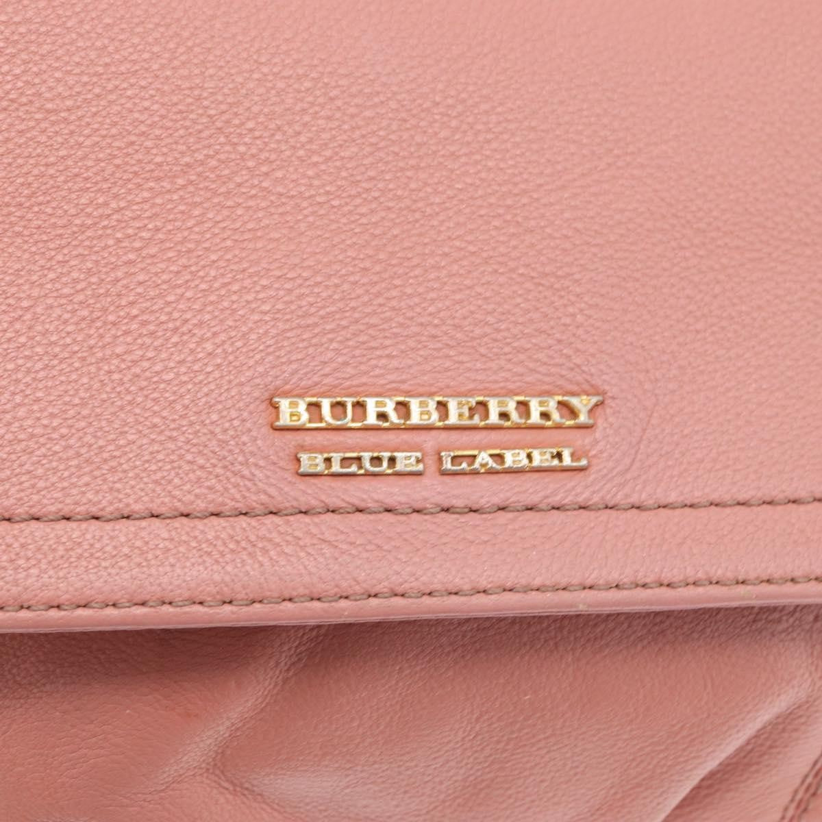Burberry Blue Label Nylon Pink Leather Shoulder Bag Bag (Pre-Owned)