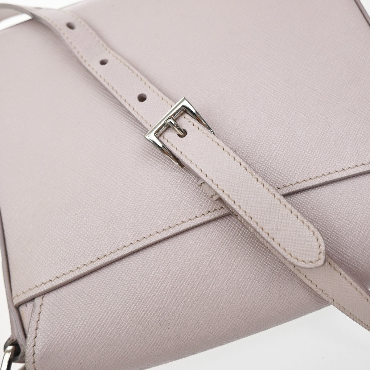 Prada Sound Flap Embroidered Saffiano Pink Leather Shoulder Bag Bag (Pre-Owned)