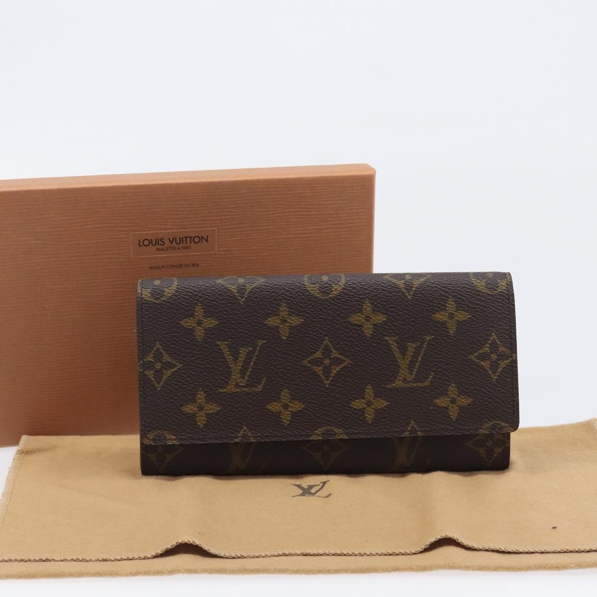 Louis Vuitton Long Macassar Monogram Canvas Brown Canvas Wallets Accessory (Pre-Owned)