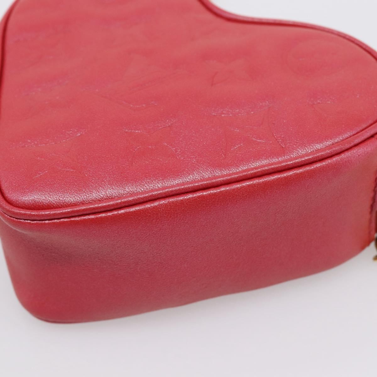 Louis Vuitton Coeur Heart On Chain Monogram Embossed Lambskin Red Leather Clutche & Pouche Bag (Pre-Owned)