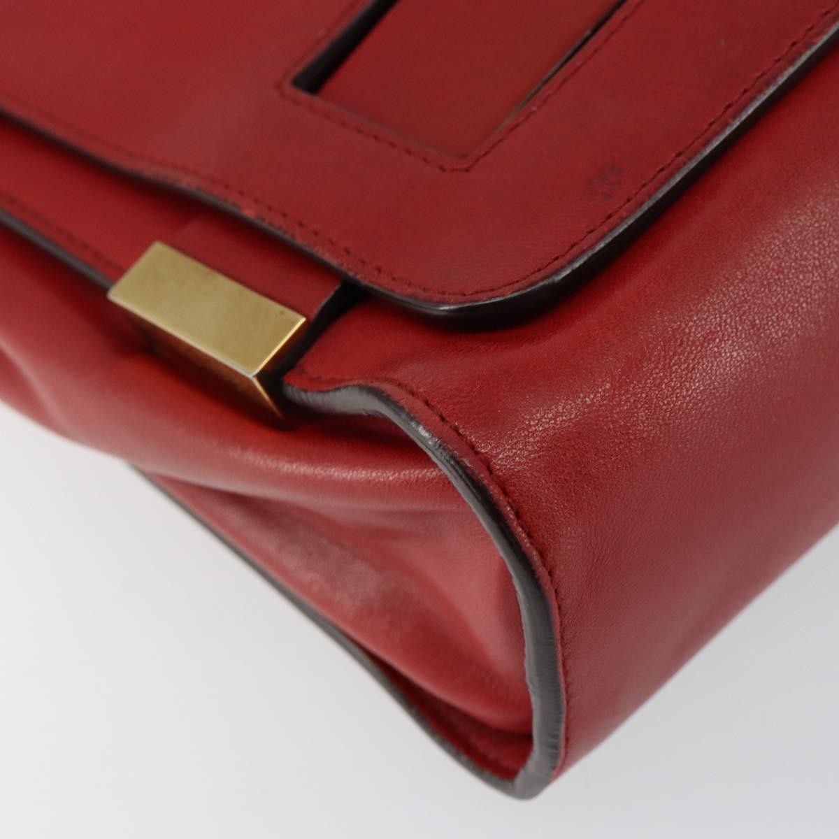 Chloe Elle Chain Clutch Leather Red Leather Bag (Pre-Owned)