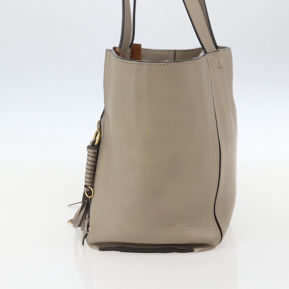 Chloe Milo Shopping Leather Beige Leather Tote Bag Bag (Pre-Owned)