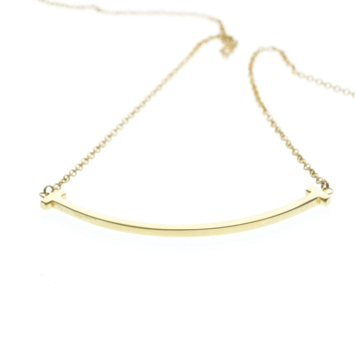 Tiffany & Co. T Smile Pendant 18K Yellow Gold Gold Yellow_Gold Necklace Jewelry (Pre-Owned)