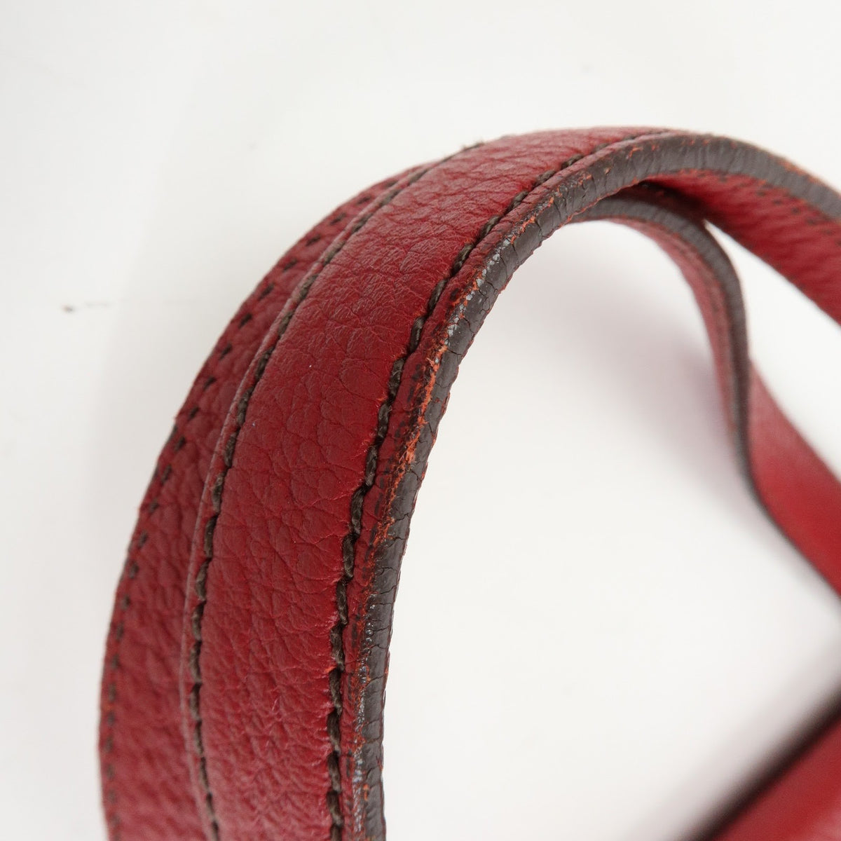 Prada Shoulder Leather Red Leather Shoulder Bag Bag (Pre-Owned)