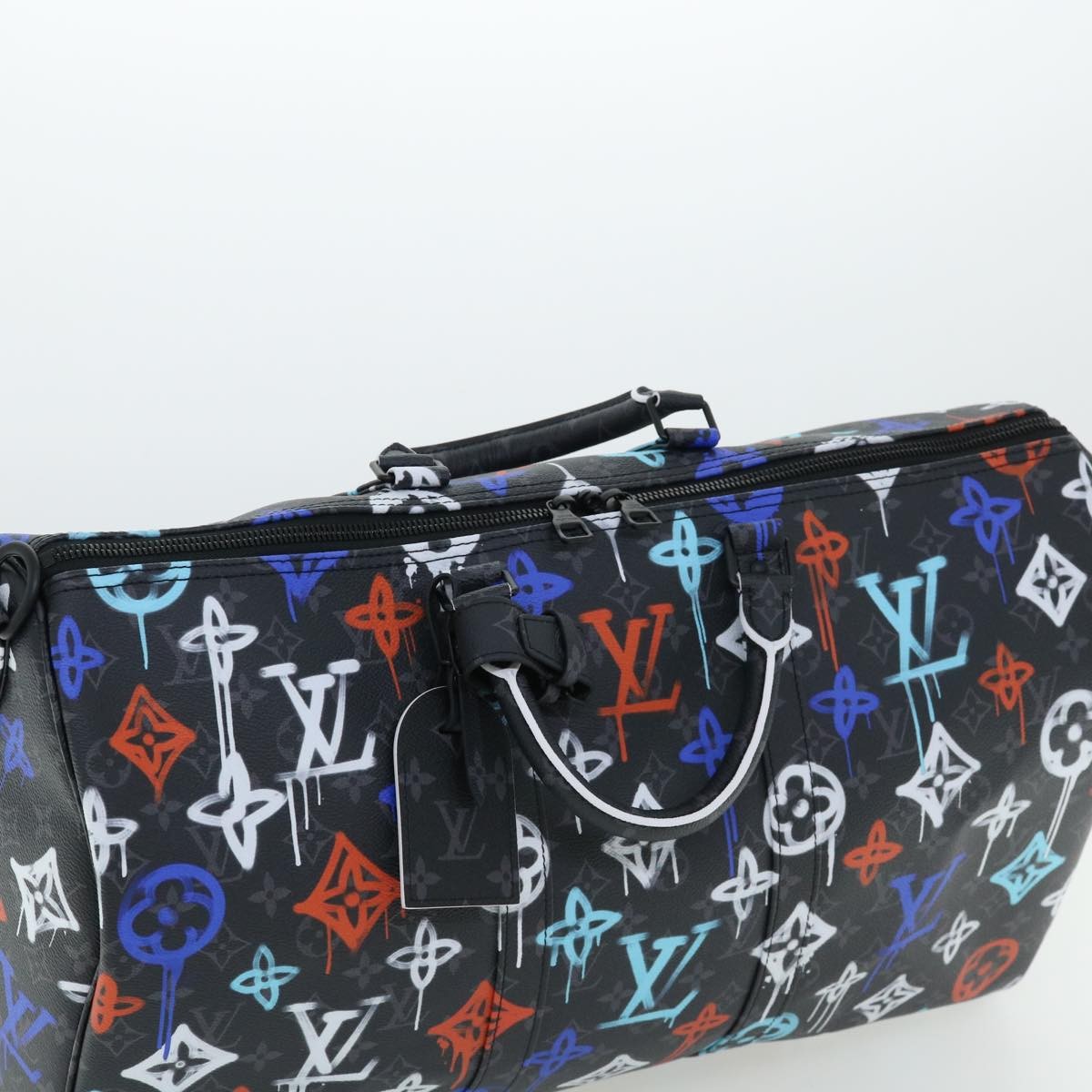 Louis Vuitton Keepall Bandouliere Graffiti Monogram Eclipse Canvas Multicolour Canvas Bag (Pre-Owned)
