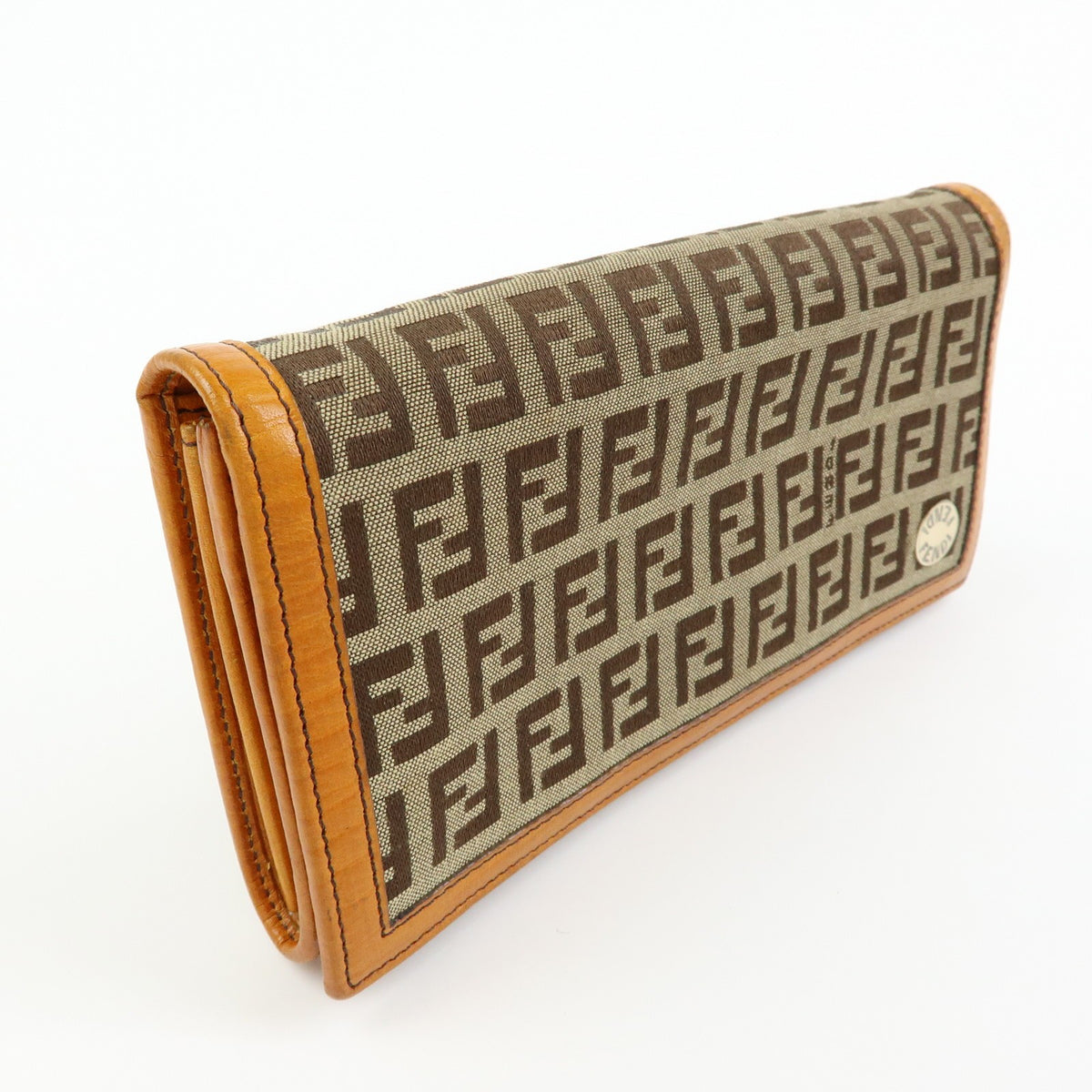 Fendi Bifold Zucca Coated Canvas Beige Canvas Wallets Accessory (Pre-Owned)