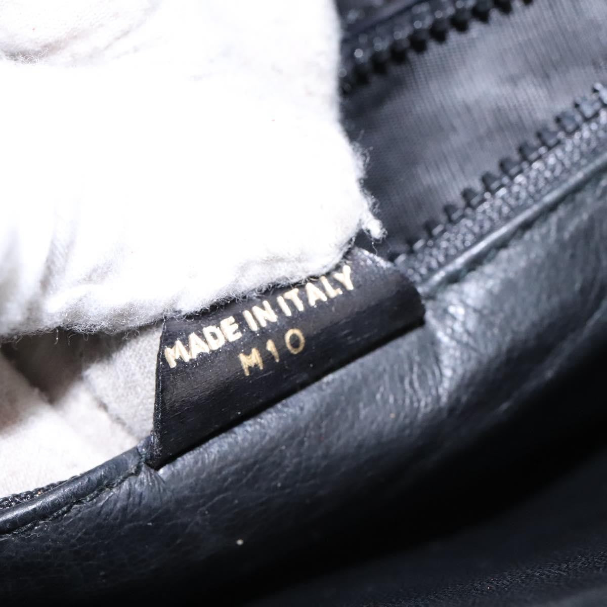 Celine Vintage Circle Logo Leather Black Leather Bag (Pre-Owned)