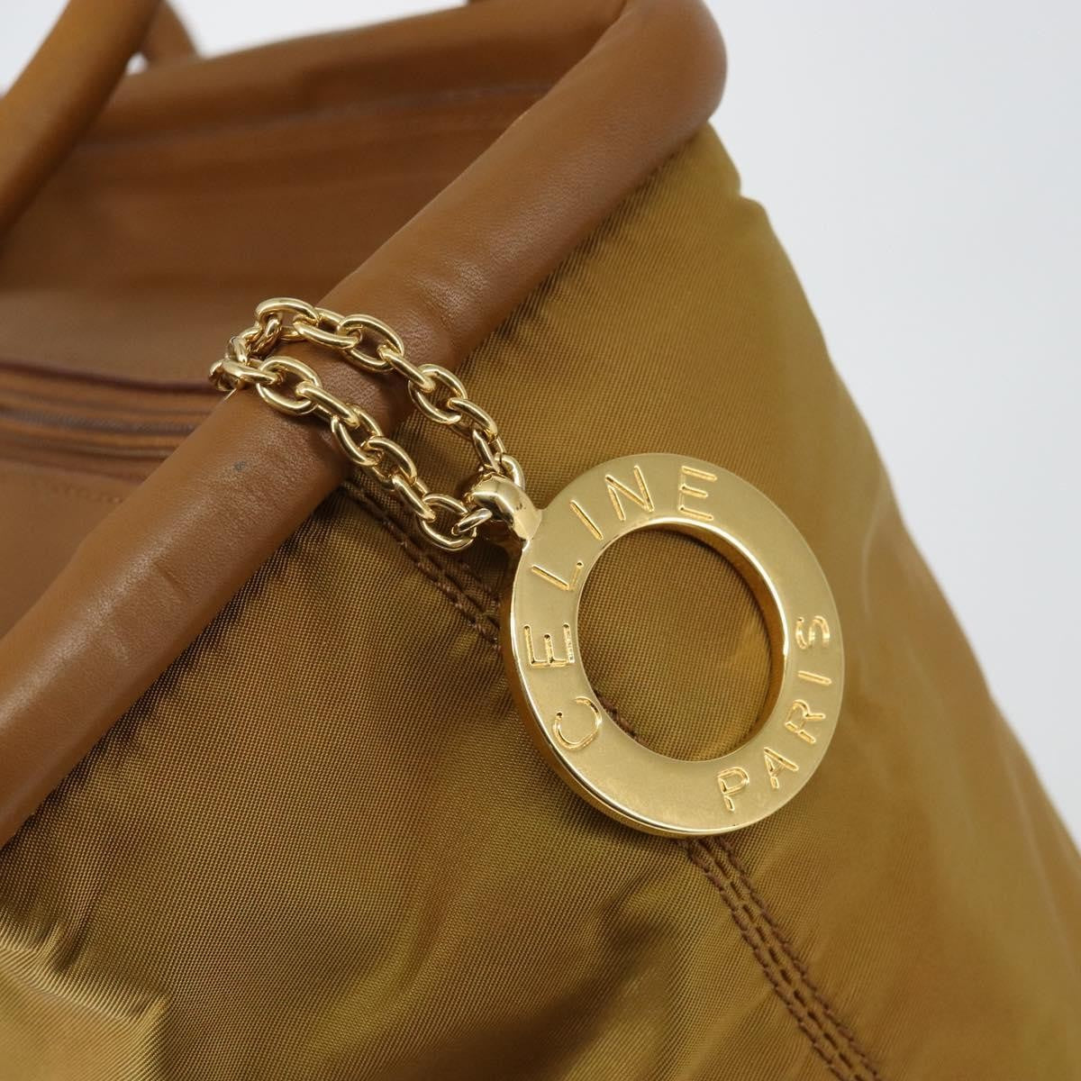 Celine Tote Nylon Brown Nylon Tote Bag Bag (Pre-Owned)
